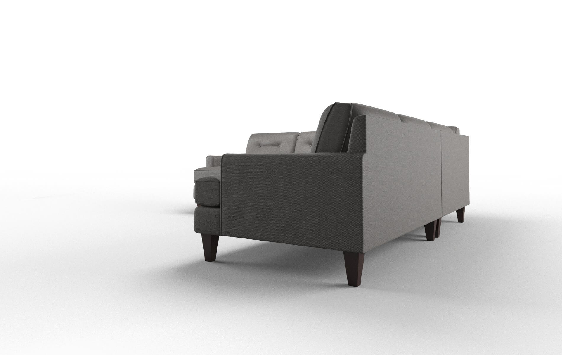 Naples Oscar Grey Sectional espresso legs 4