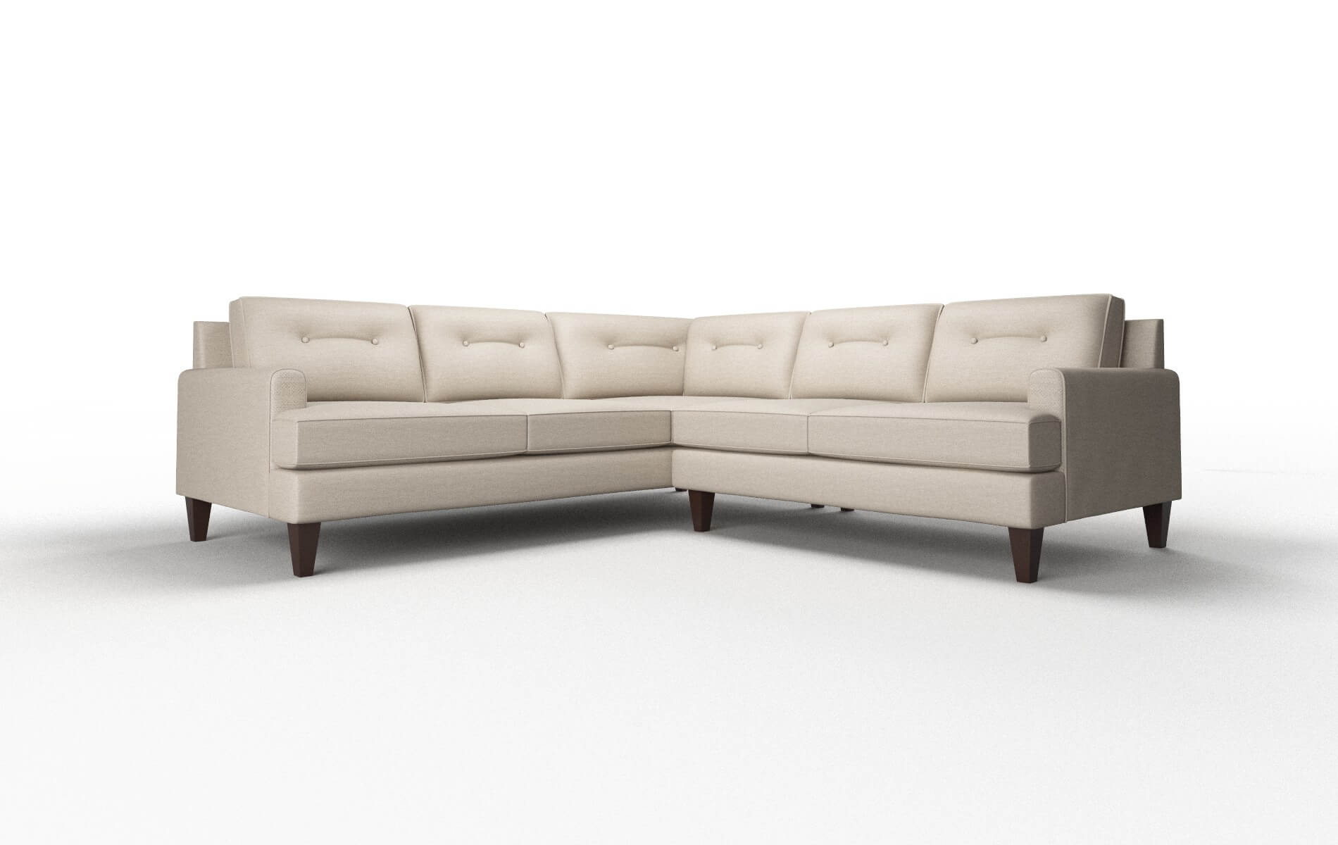 Naples Oscar linen Sectional Espresso Legs  1