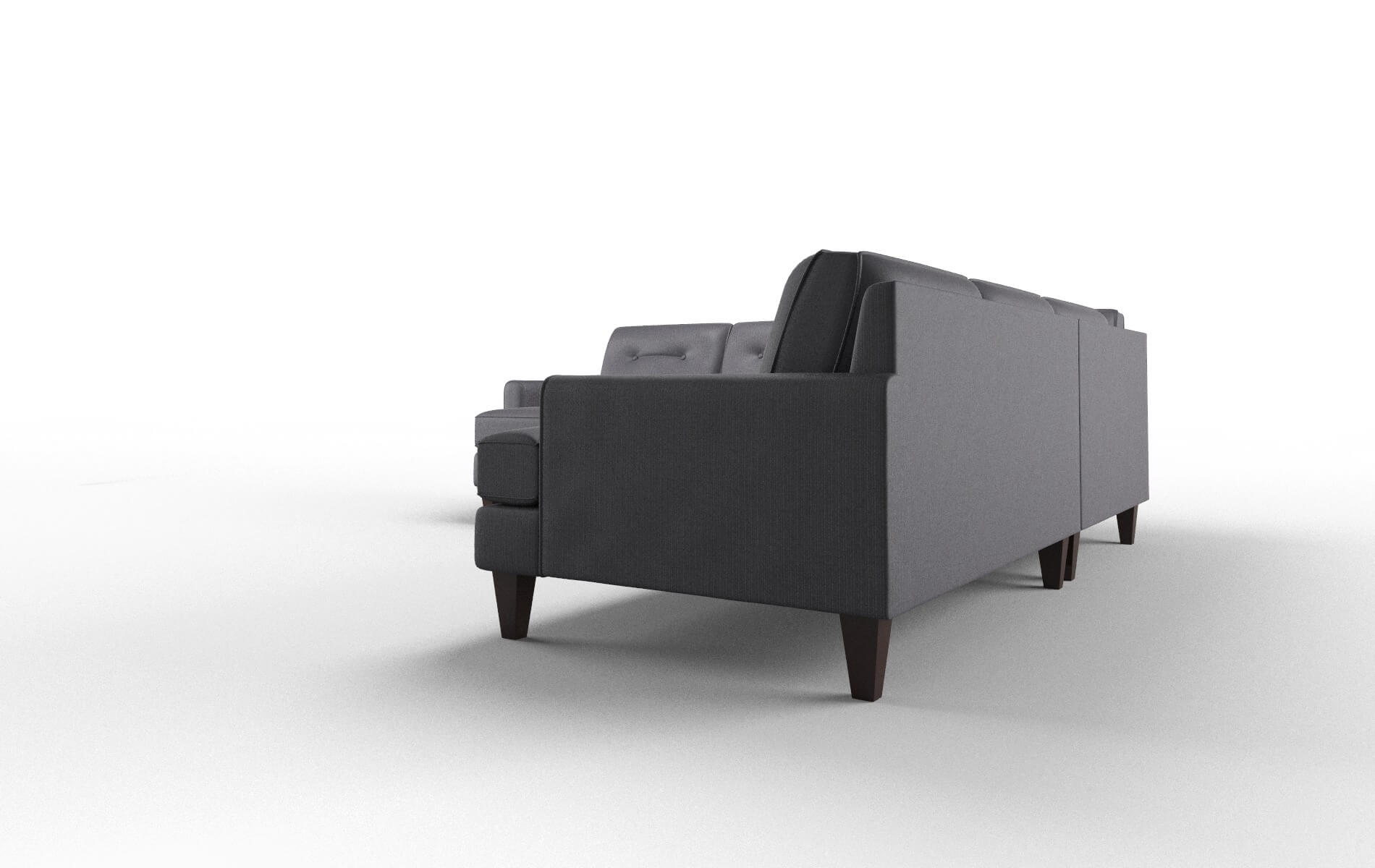 Naples Parker Charcoal Sectional espresso legs 4