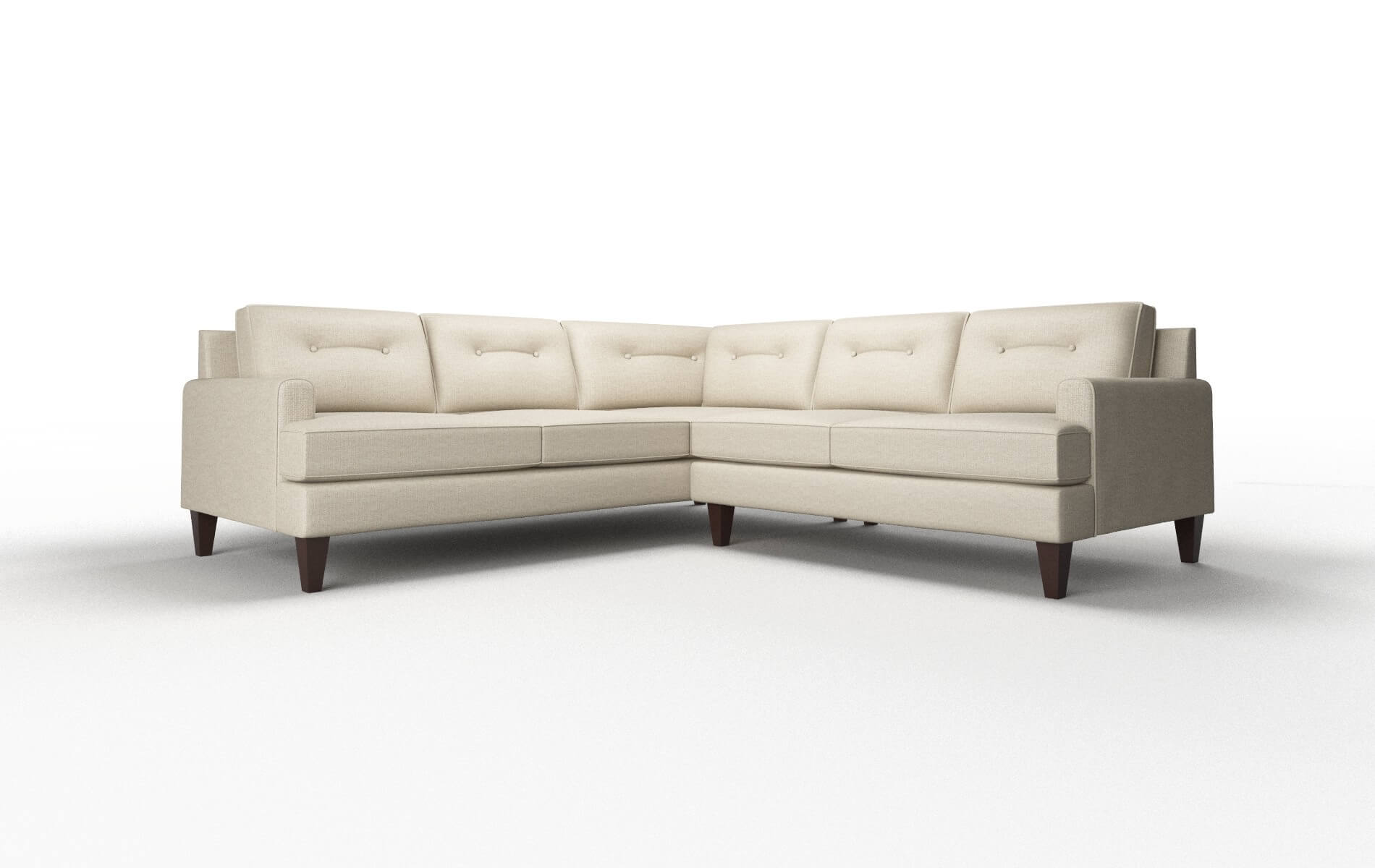 Naples Parker linen Sectional Espresso Legs  1