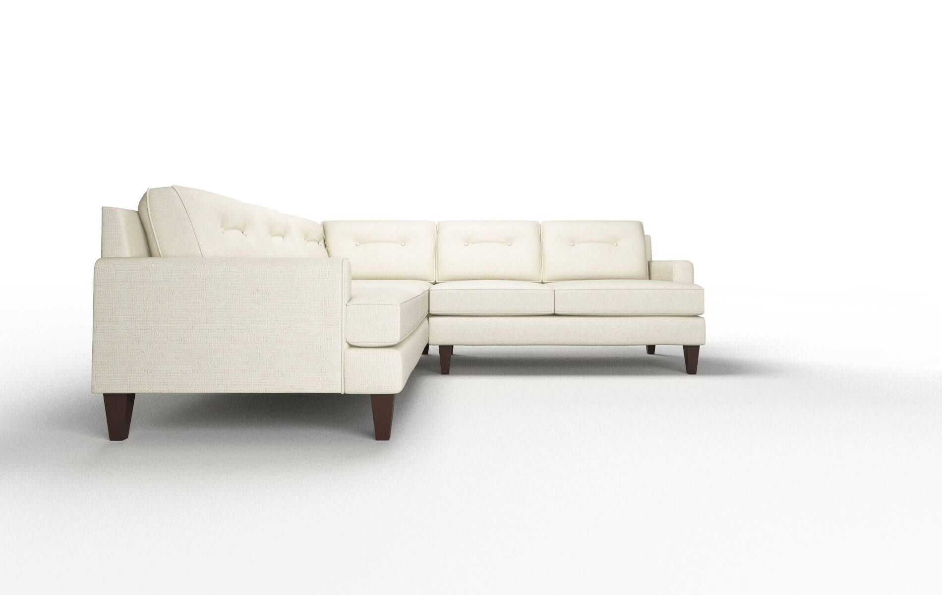 Naples Phoenix Ivory Sectional espresso legs 2