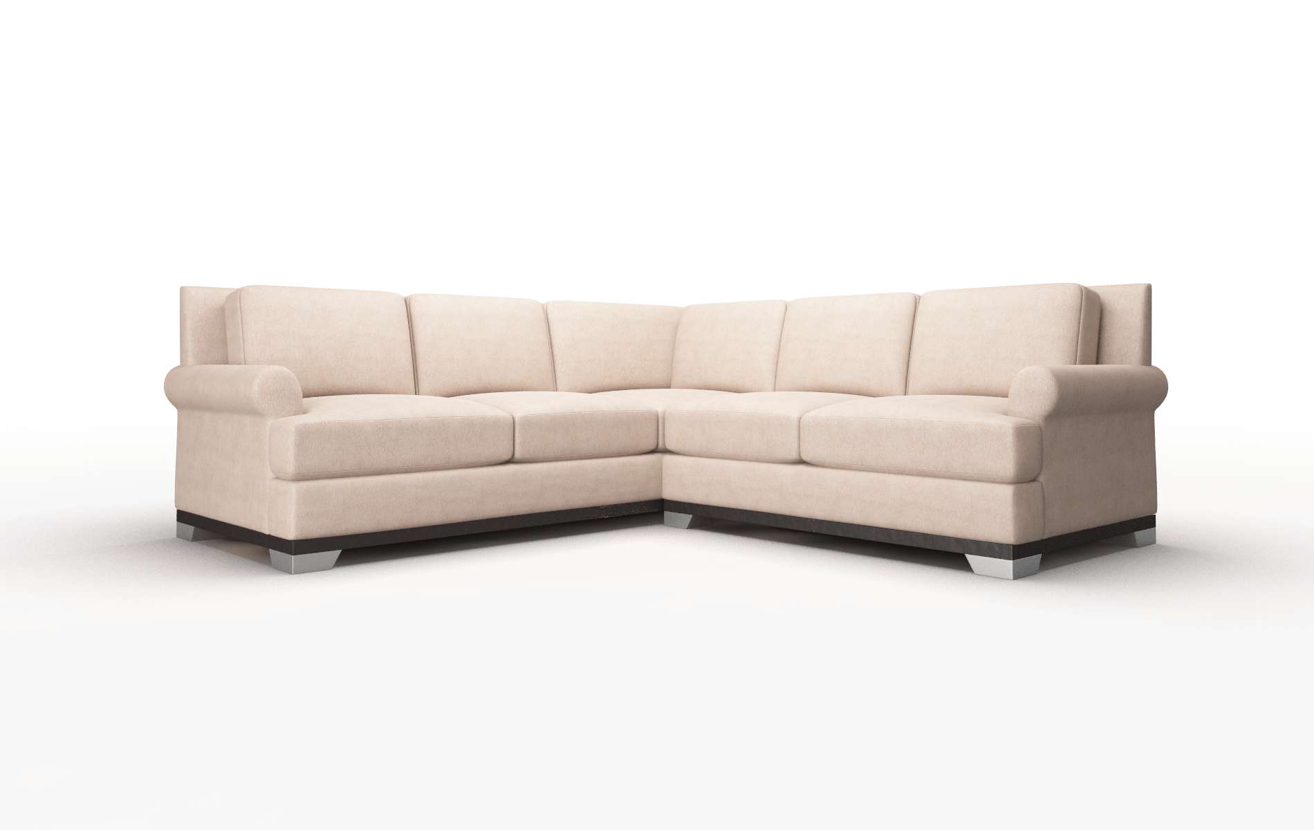 Newyork Bella Pewter Sectional espresso legs 1