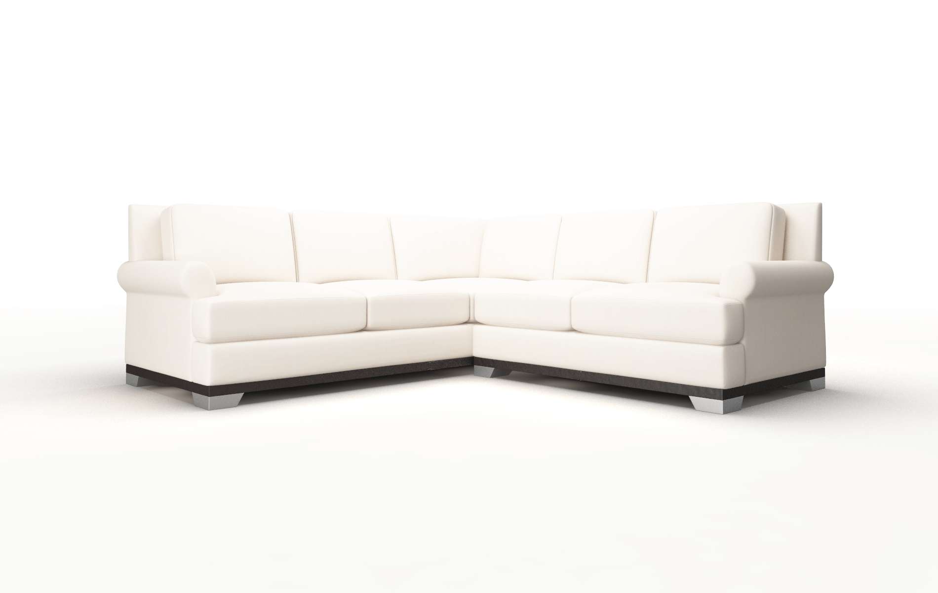 Newyork Blanche milky Sectional Espresso Legs  1