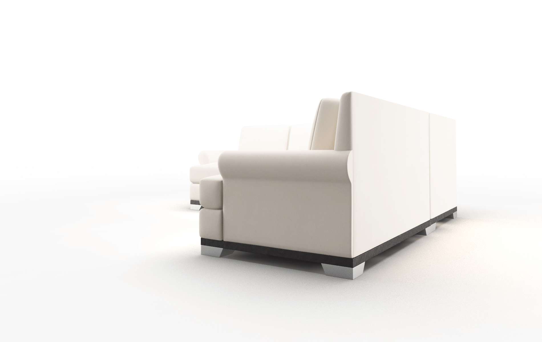 Newyork Blanche Milky Sectional espresso legs 4