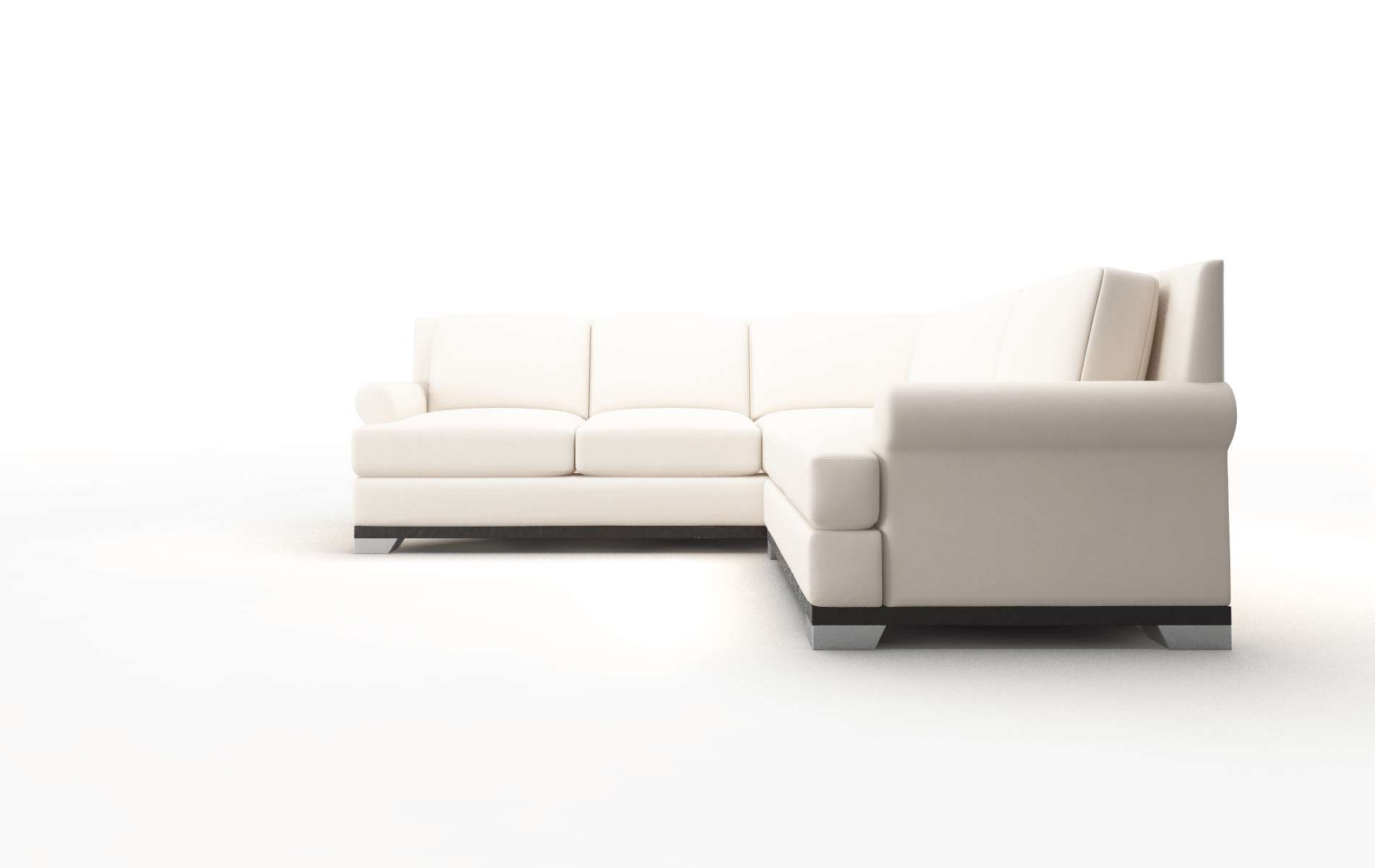 Newyork Blanche Milky Sectional espresso legs 5