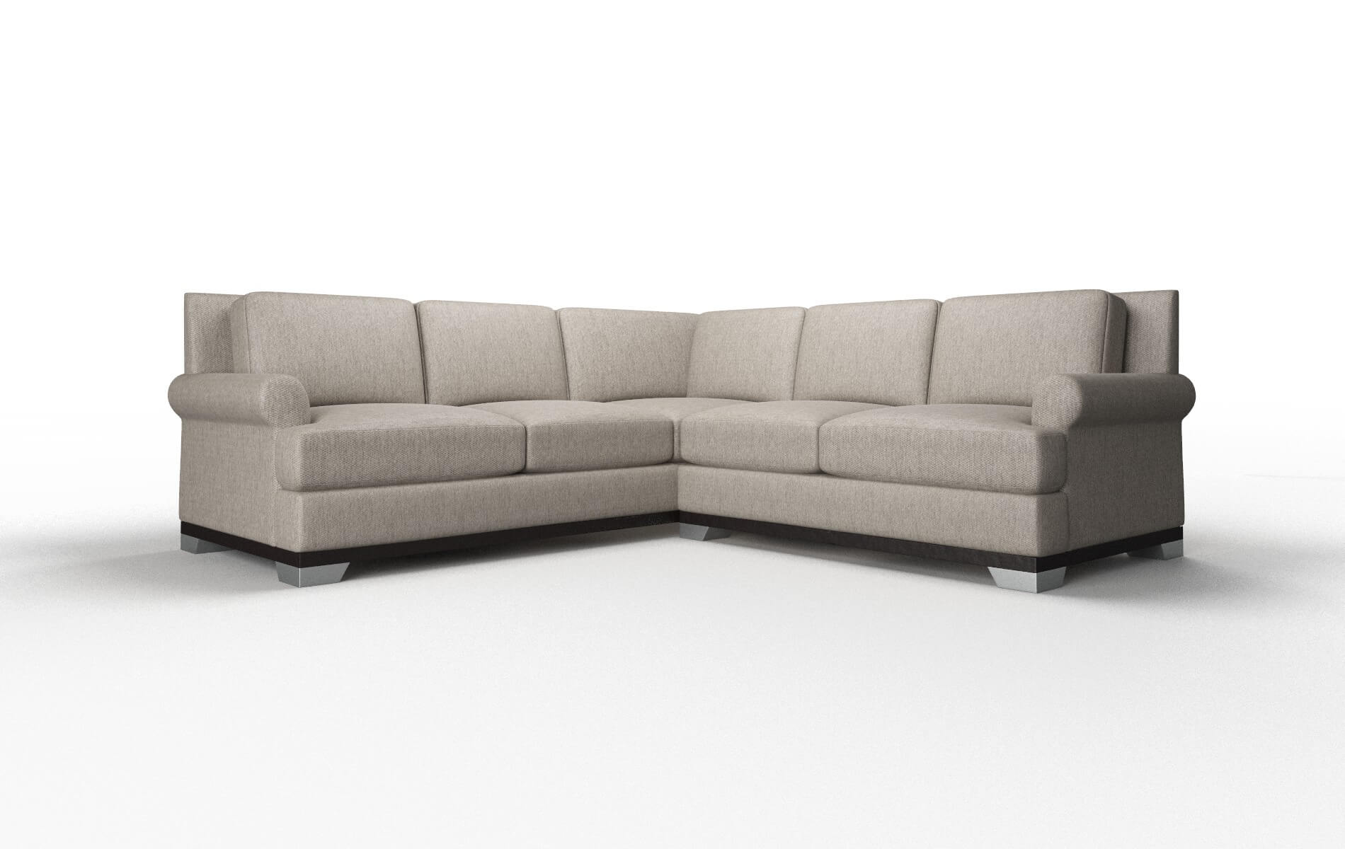 Newyork Cosmo Taupe Sectional espresso legs