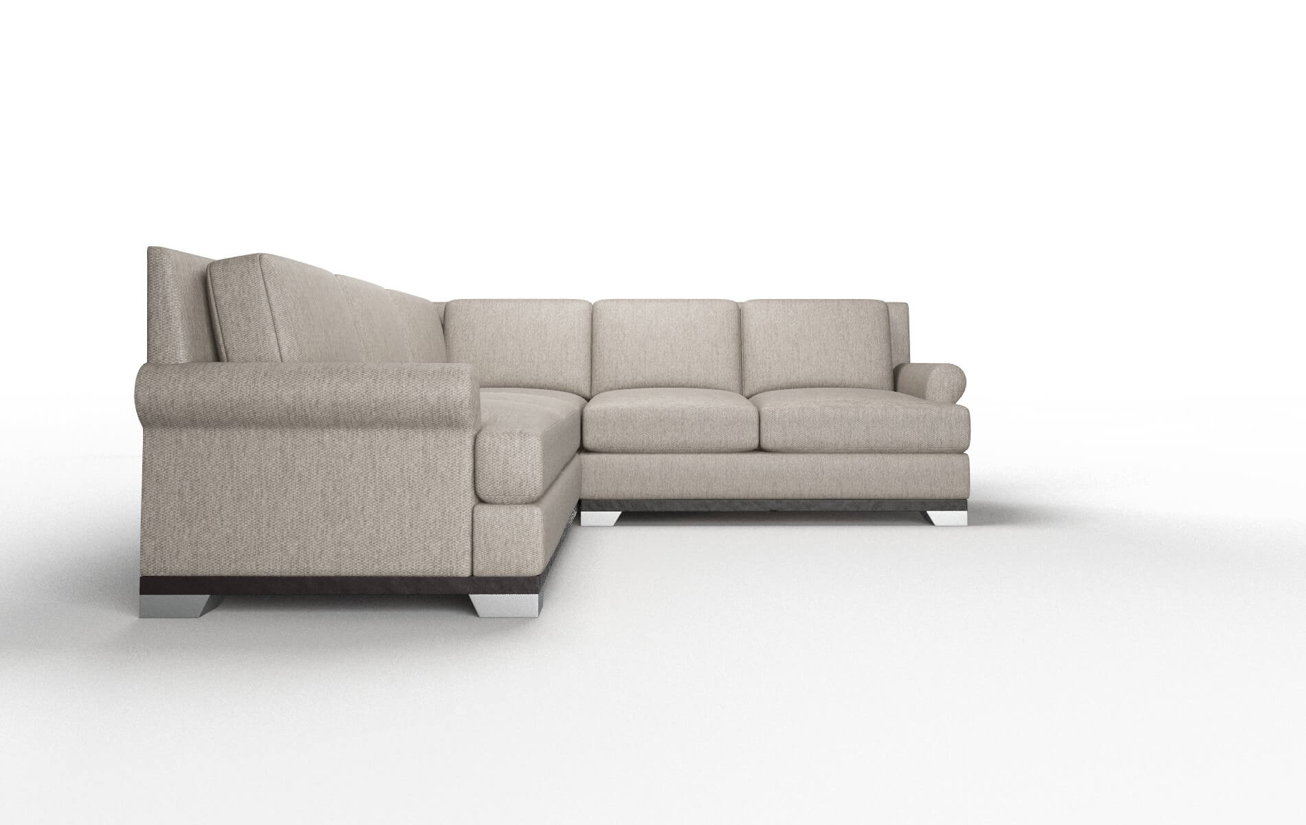 Newyork Cosmo Taupe Sectional espresso legs 2