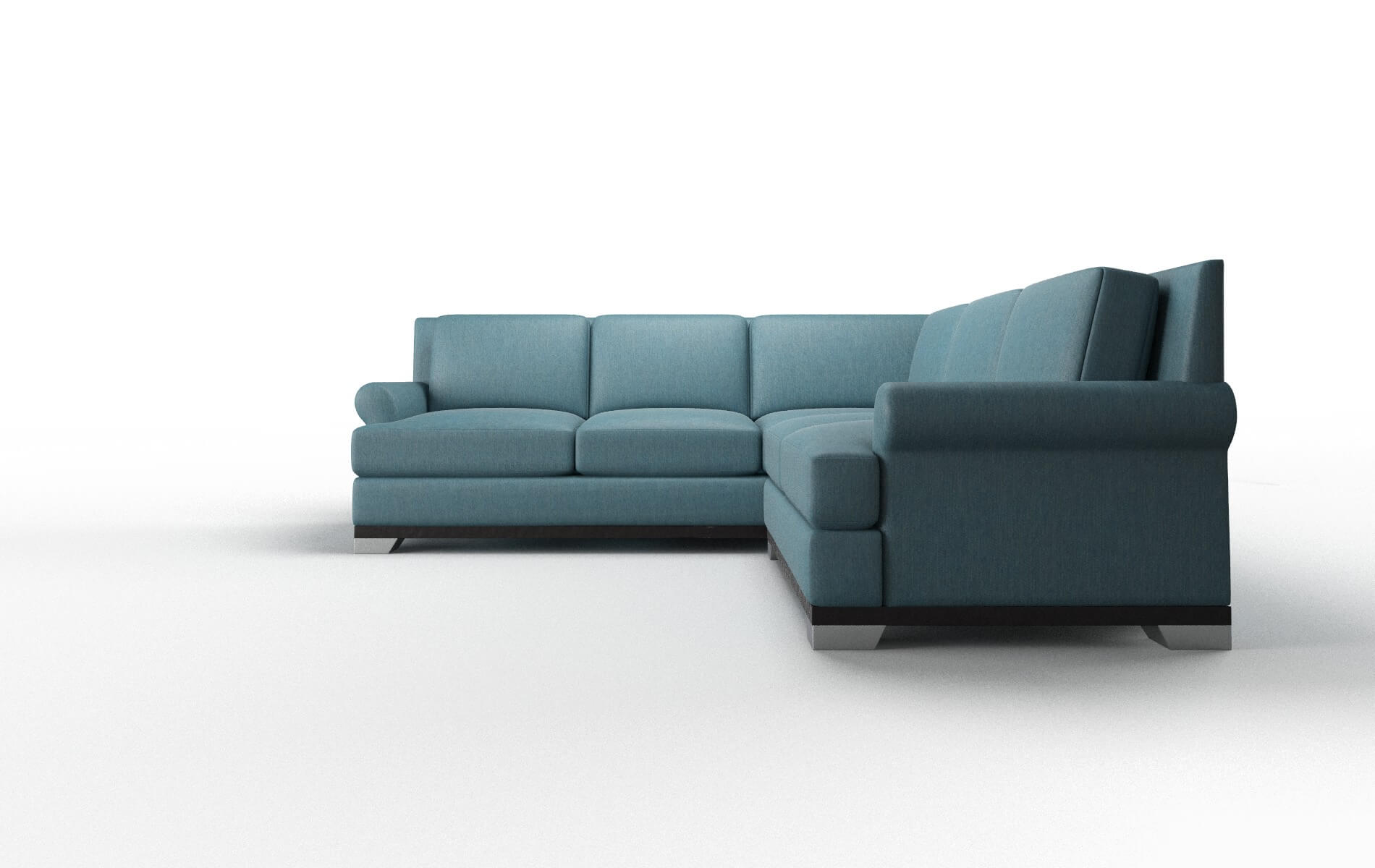 Newyork Cosmo Teal Sectional espresso legs 5