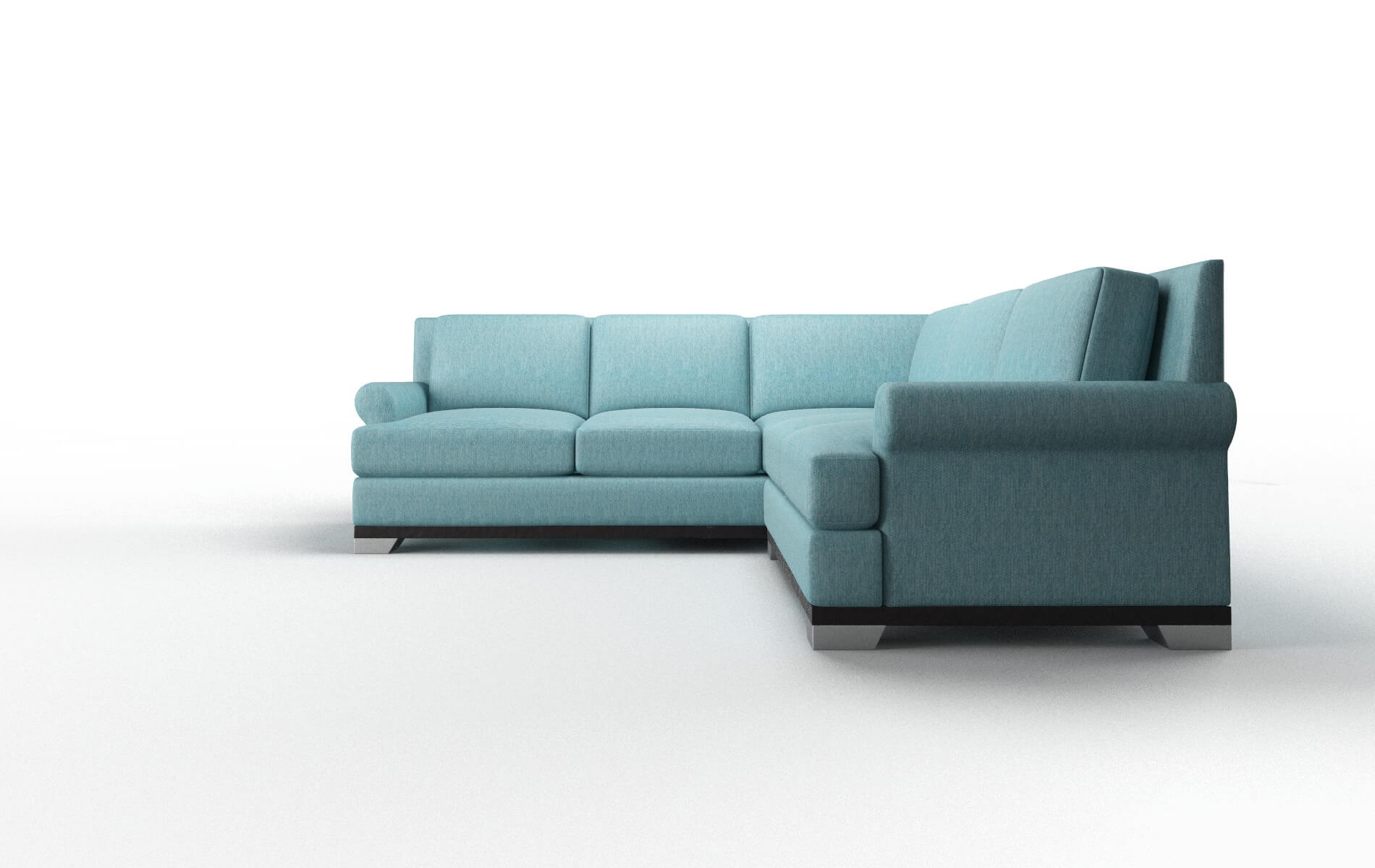 Newyork Cosmo Turquoise Sectional espresso legs 5