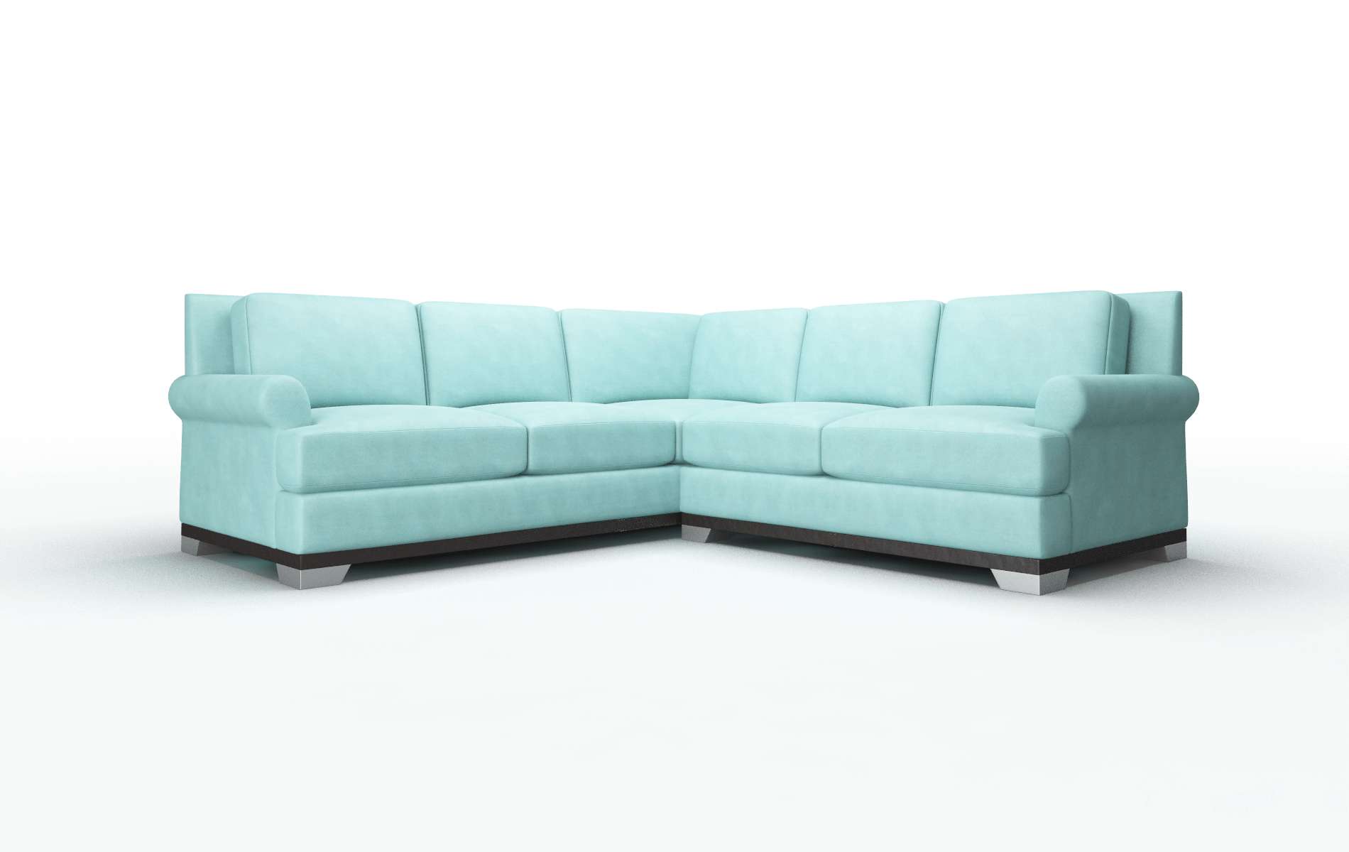 Newyork Curious Turquoise Sectional espresso legs 1