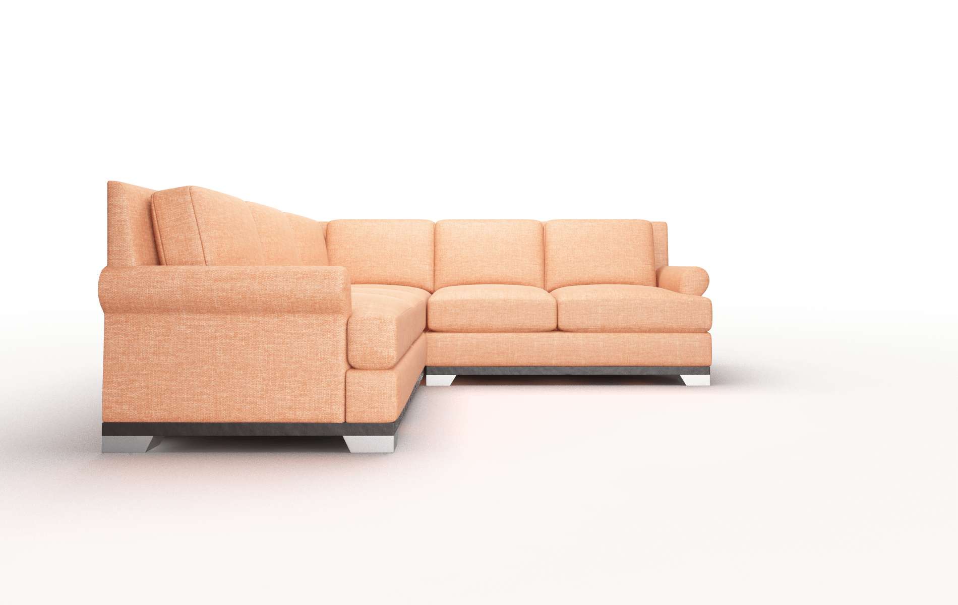Newyork Hepburn Appricot Sectional espresso legs 2