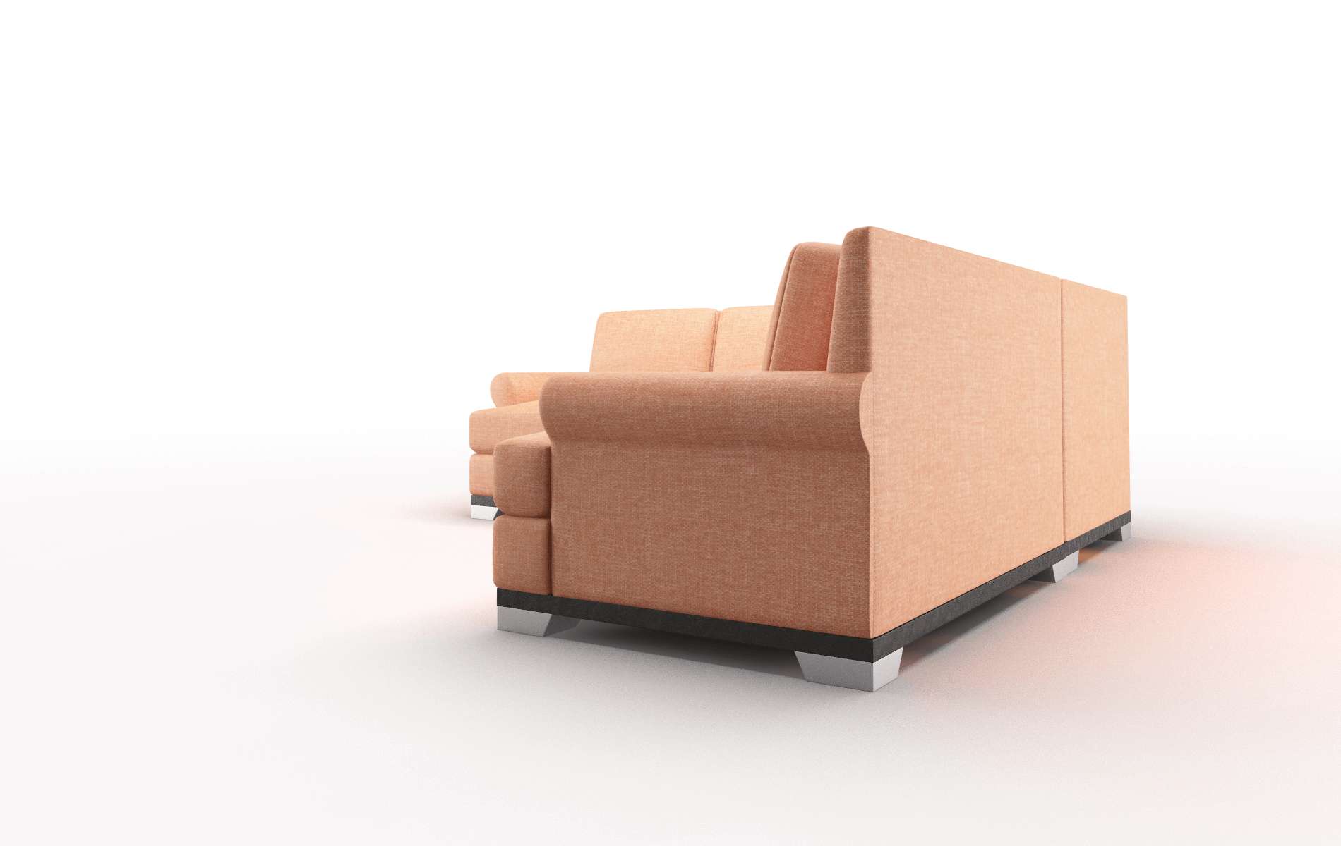 Newyork Hepburn Appricot Sectional espresso legs 4