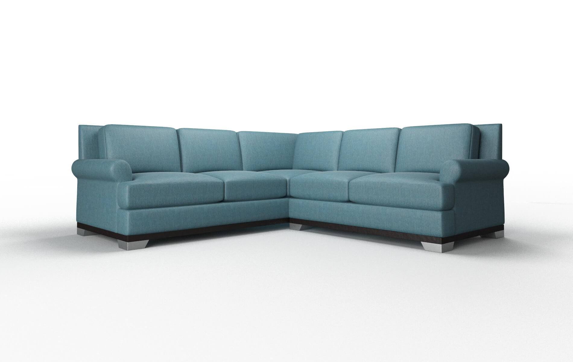 Newyork Hepburn teal Sectional Espresso Legs  1