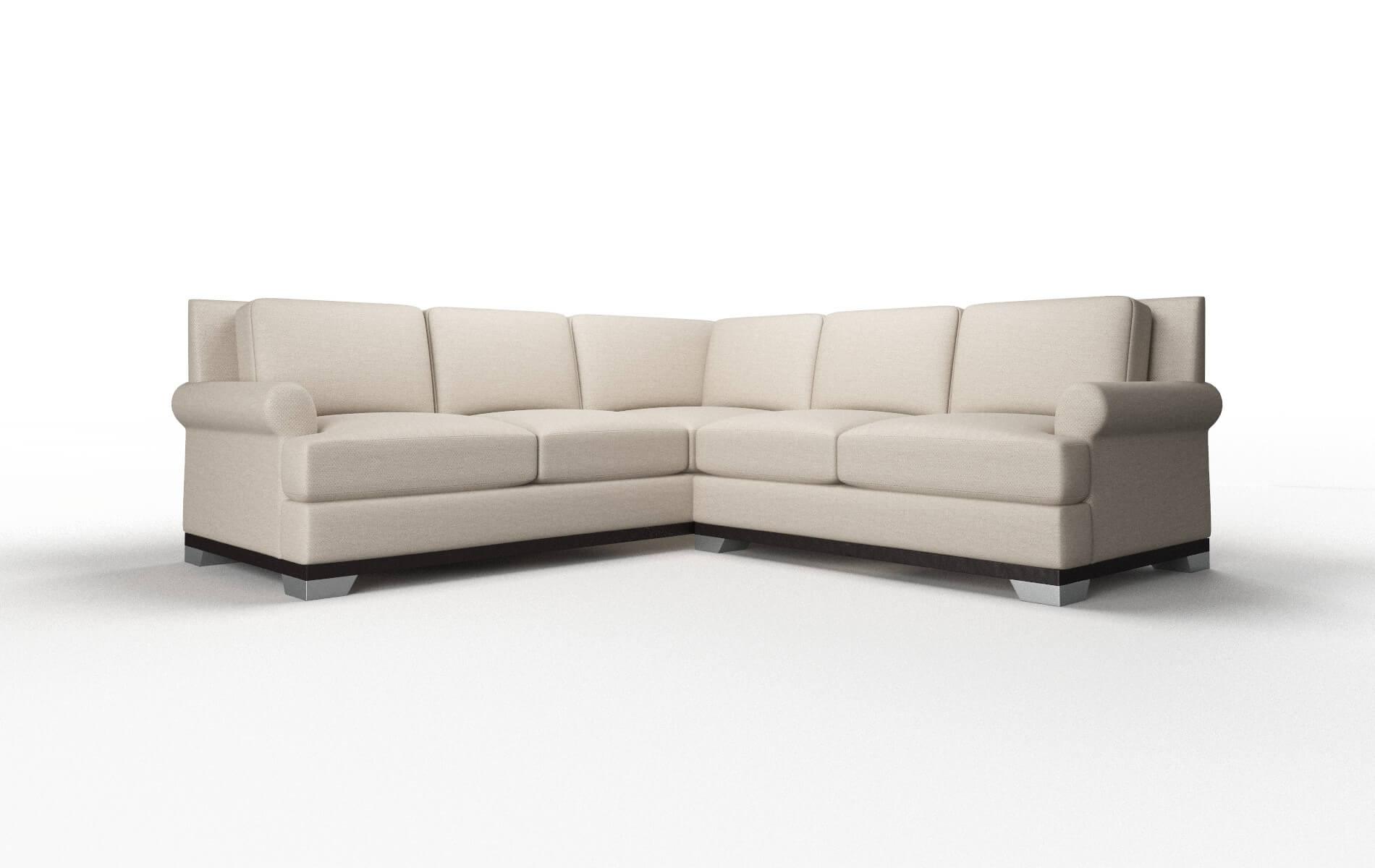 Newyork Oscar Linen Sectional espresso legs 1