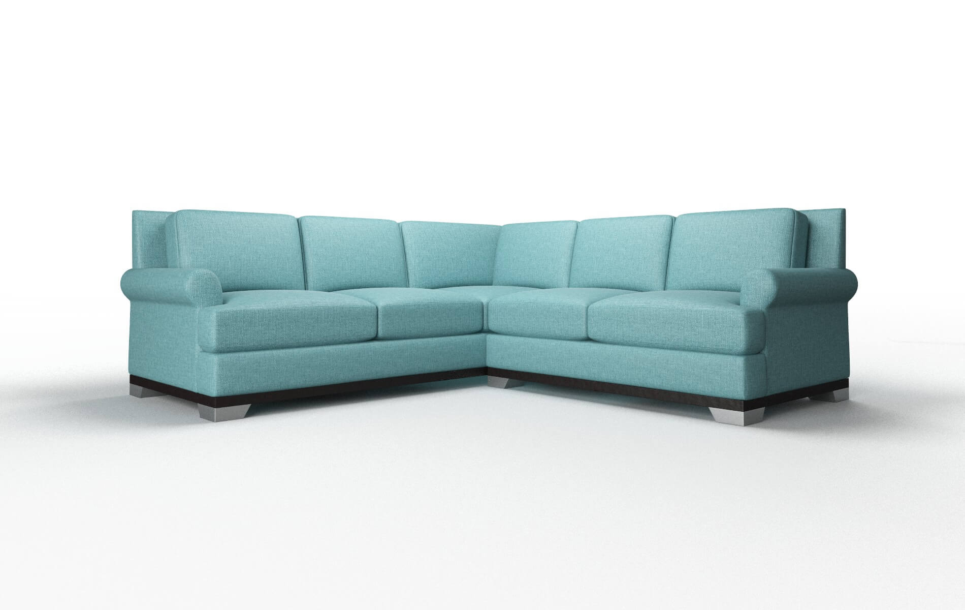 Newyork Parker Turquoise Sectional espresso legs