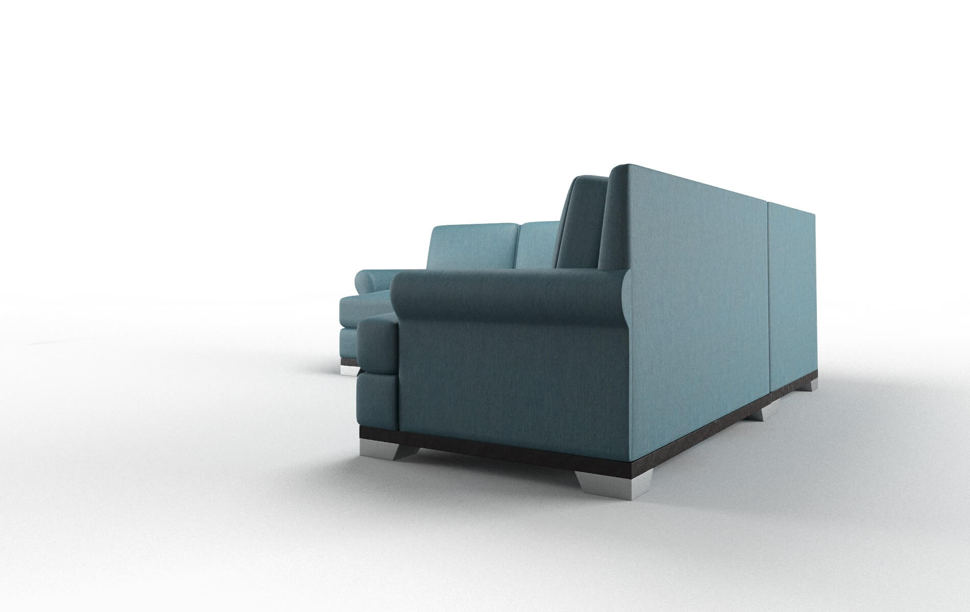 Newyork Royale Electric_blue Sectional espresso legs 4