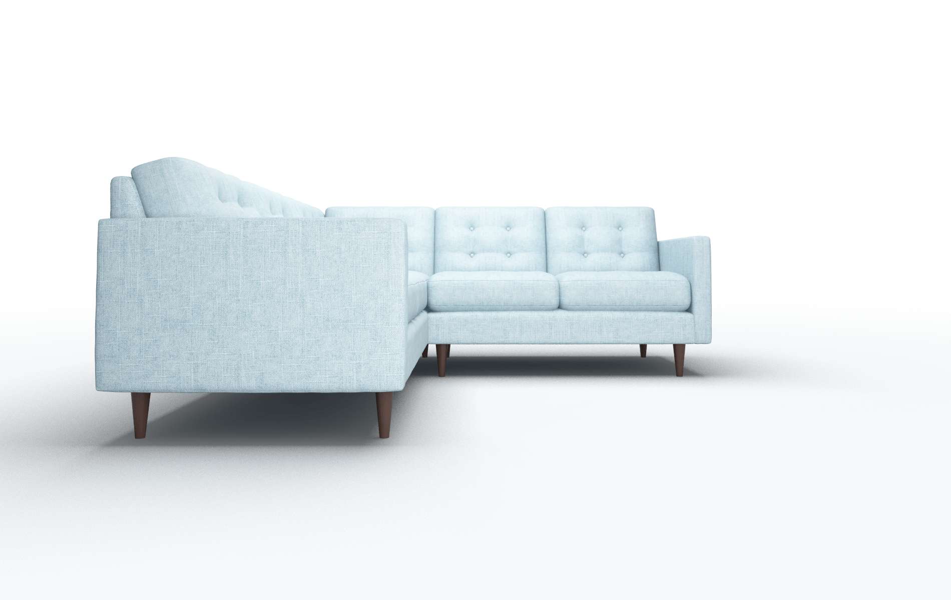 Oslo Atlas Turquoise Sectional espresso legs 2