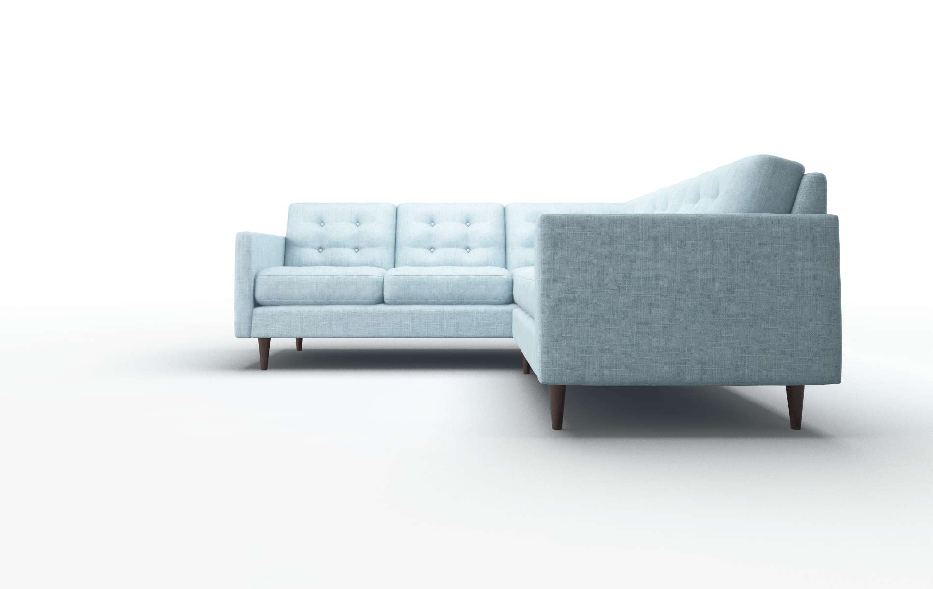 Oslo Atlas Turquoise Sectional espresso legs 5