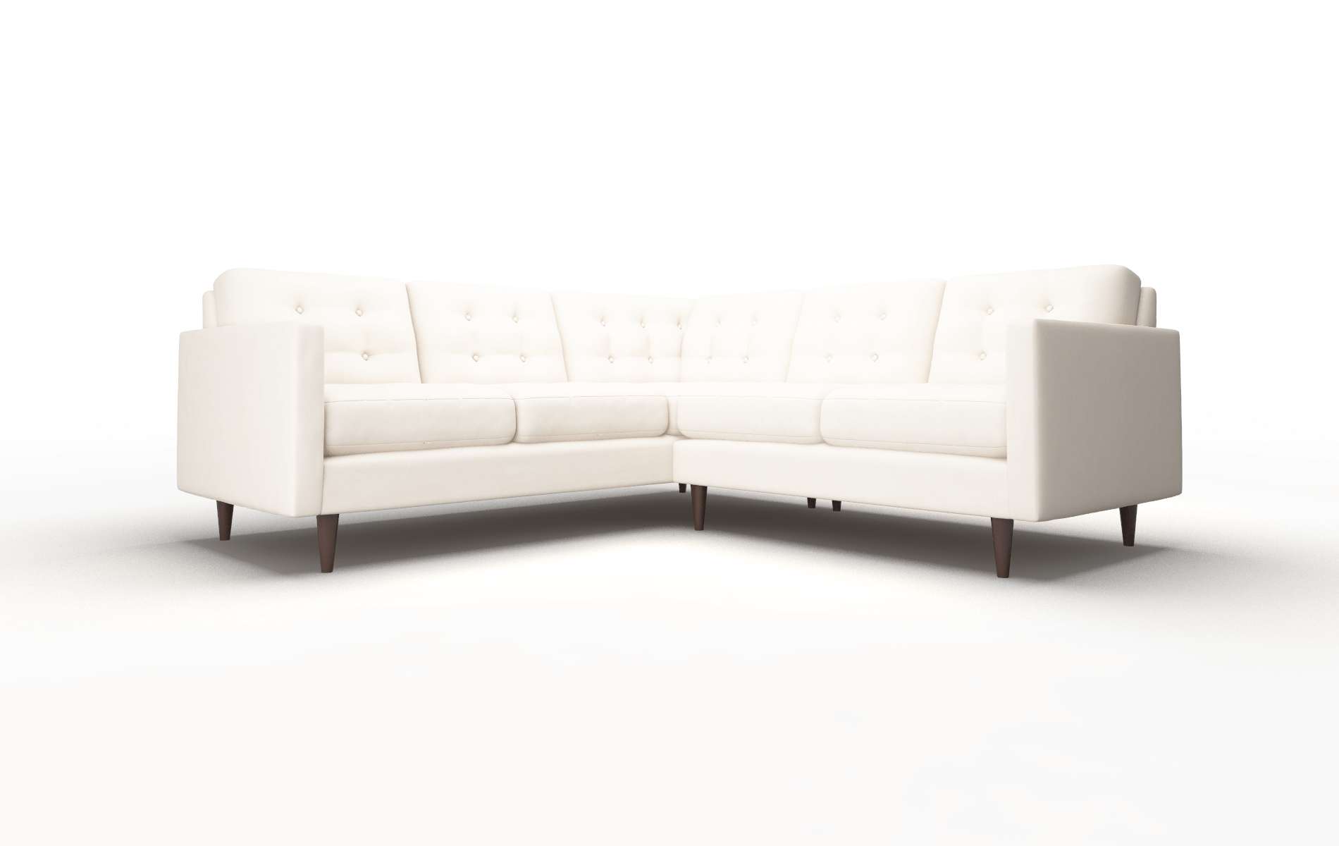 Oslo Blanche Milky Sectional espresso legs 1