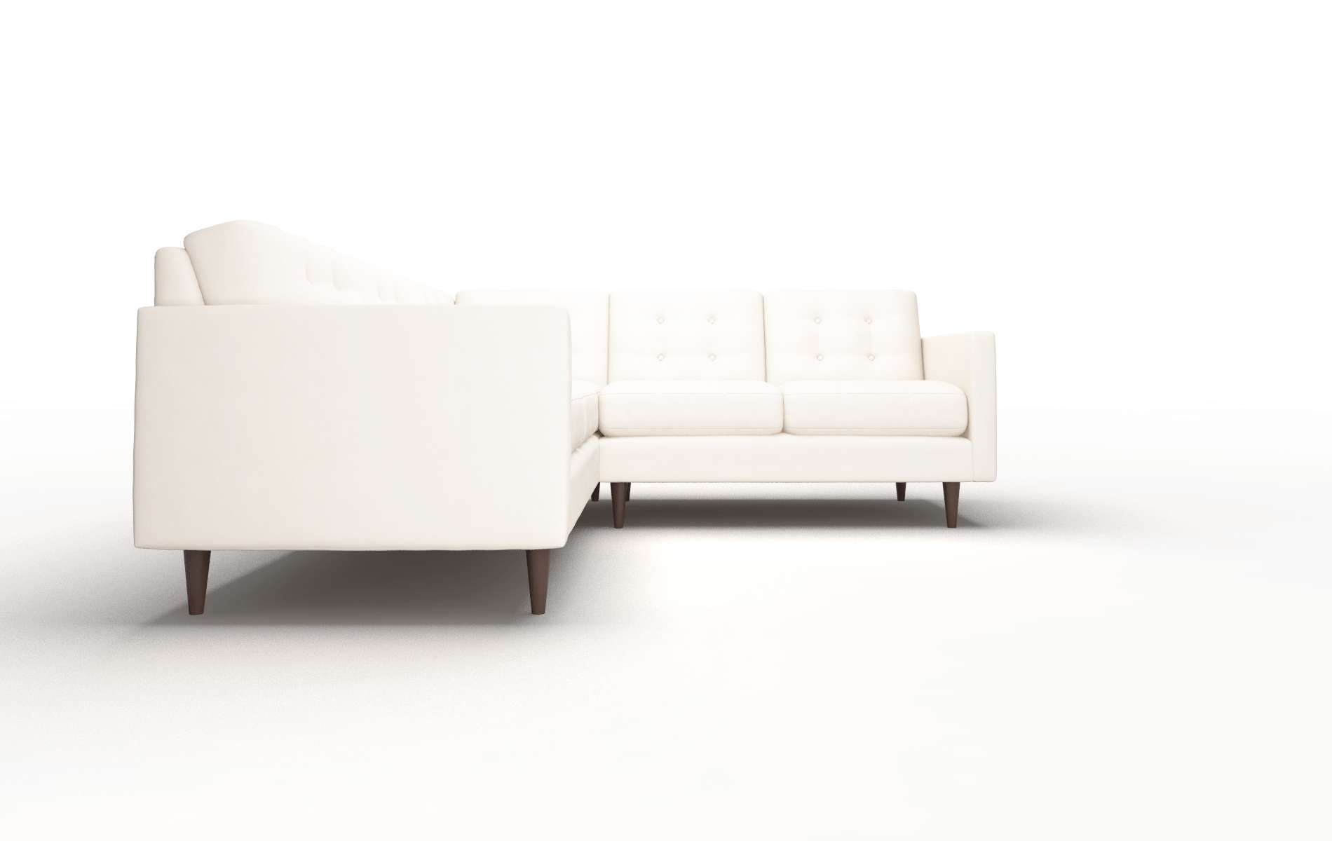 Oslo Blanche Milky Sectional espresso legs 2