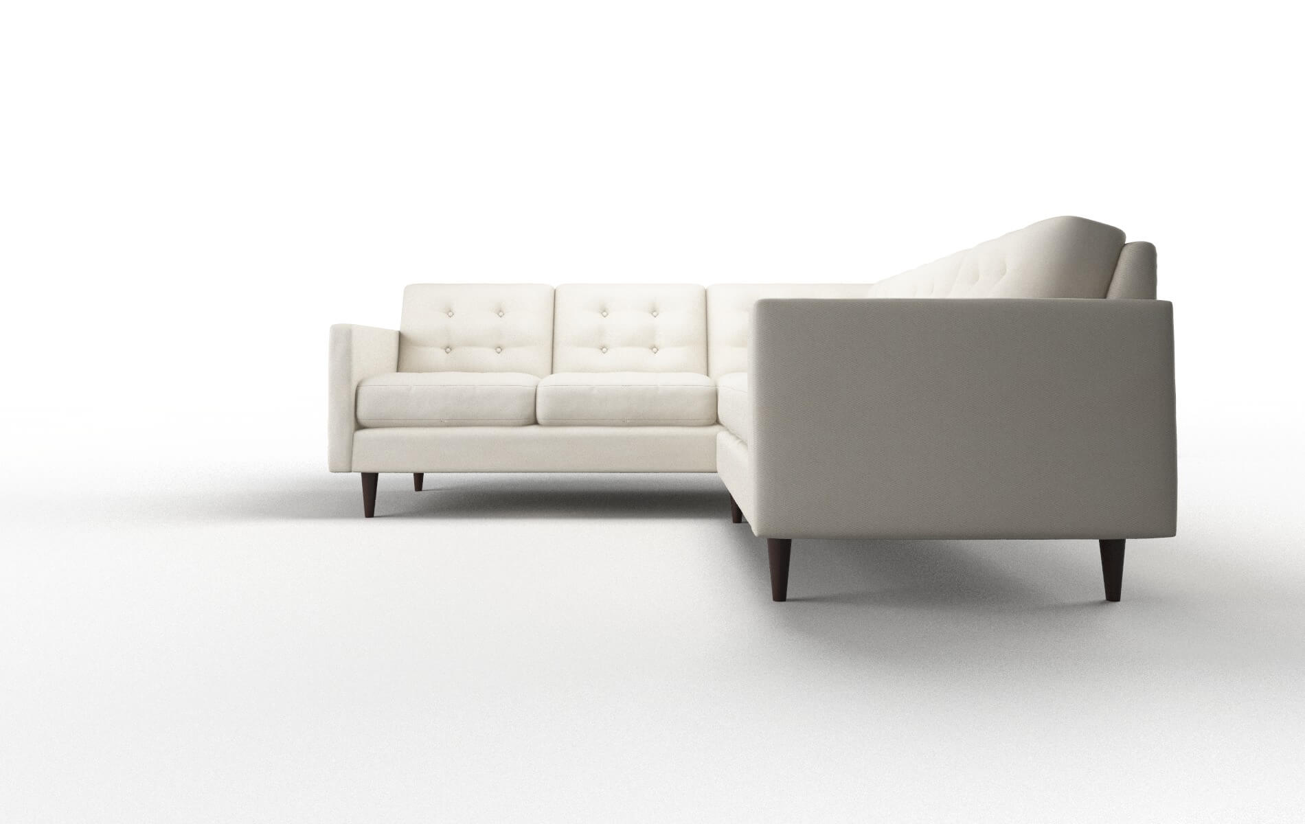 Oslo Bungalow Ivory Sectional espresso legs 5