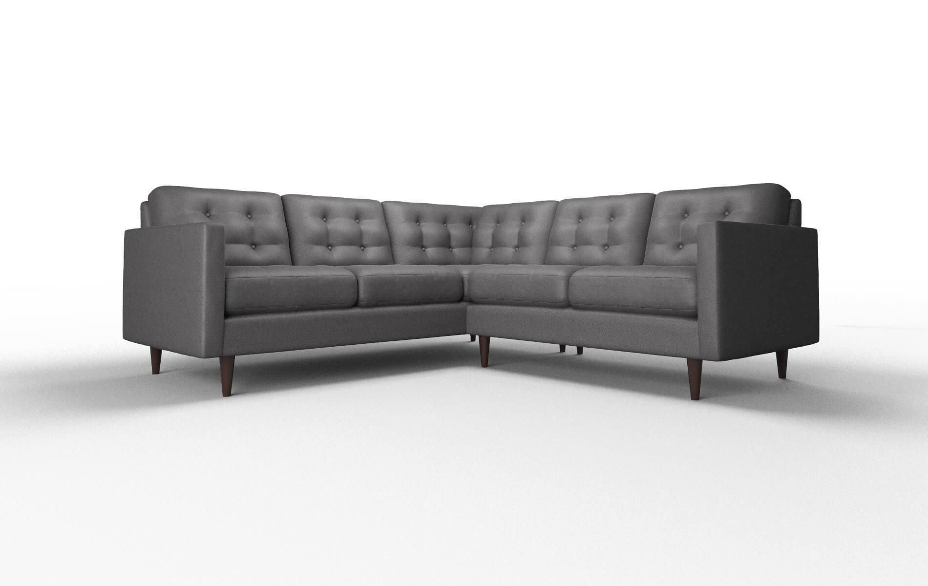 Oslo Catalina Charcoal Sectional espresso legs 1