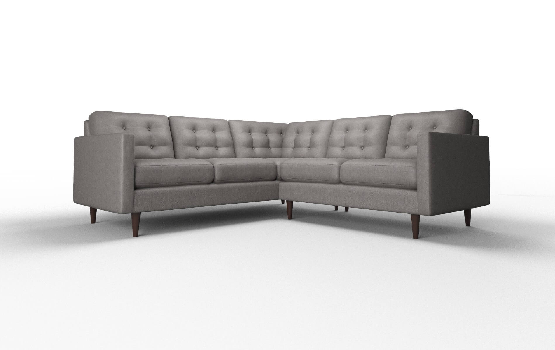 Oslo Cosmo Charcoal Sectional espresso legs