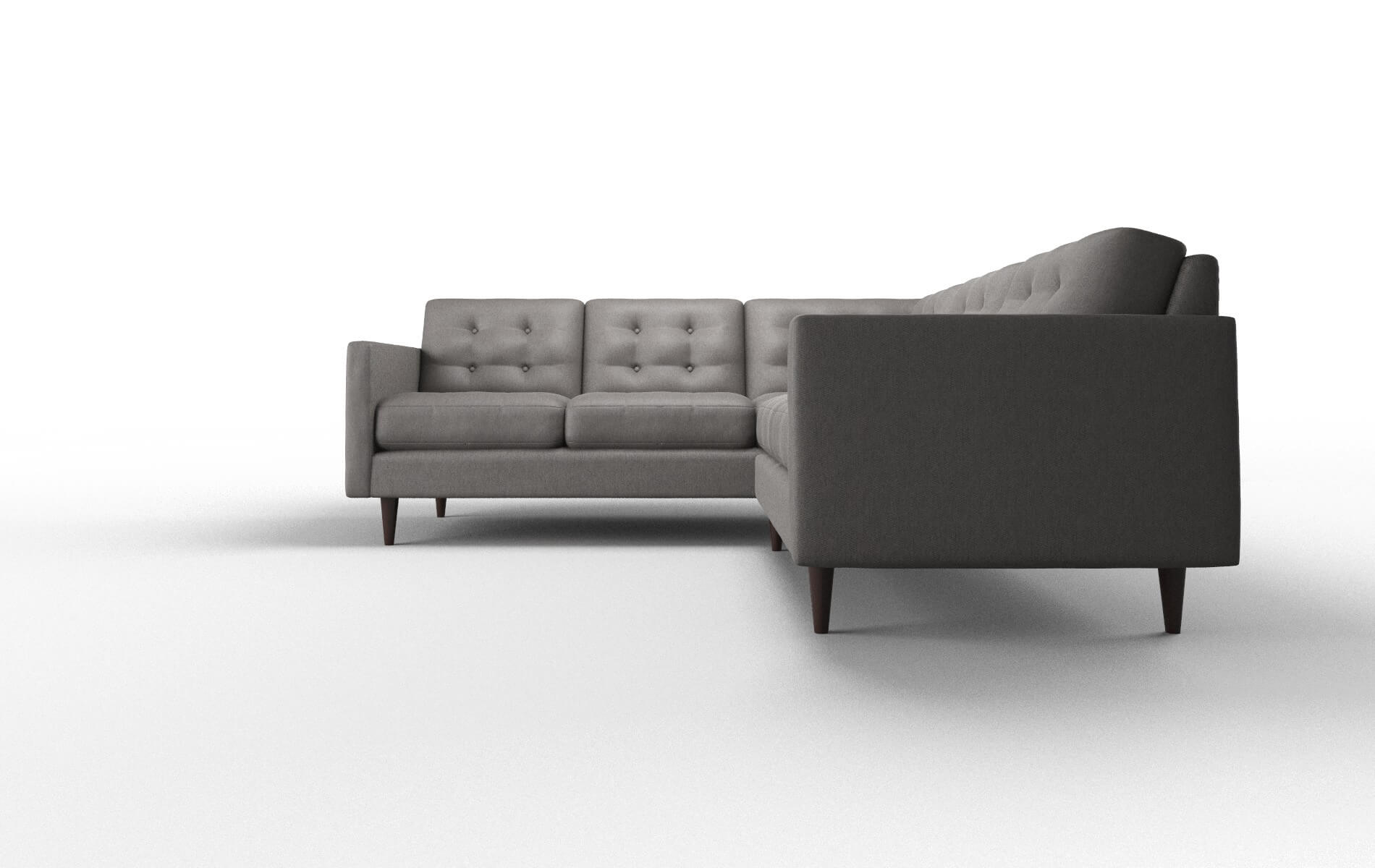 Oslo Cosmo Charcoal Sectional espresso legs 5
