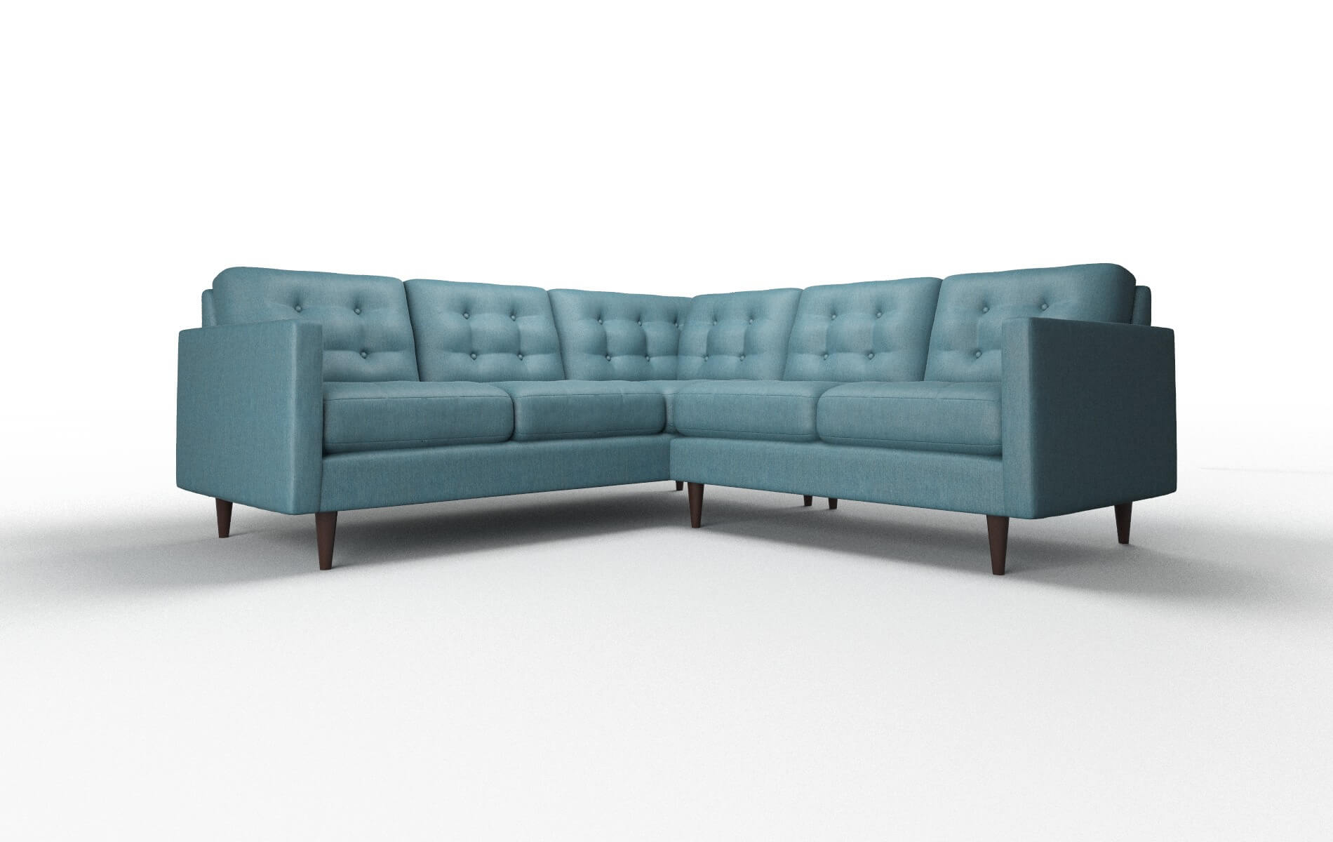 Oslo Cosmo Teal Sectional espresso legs 1