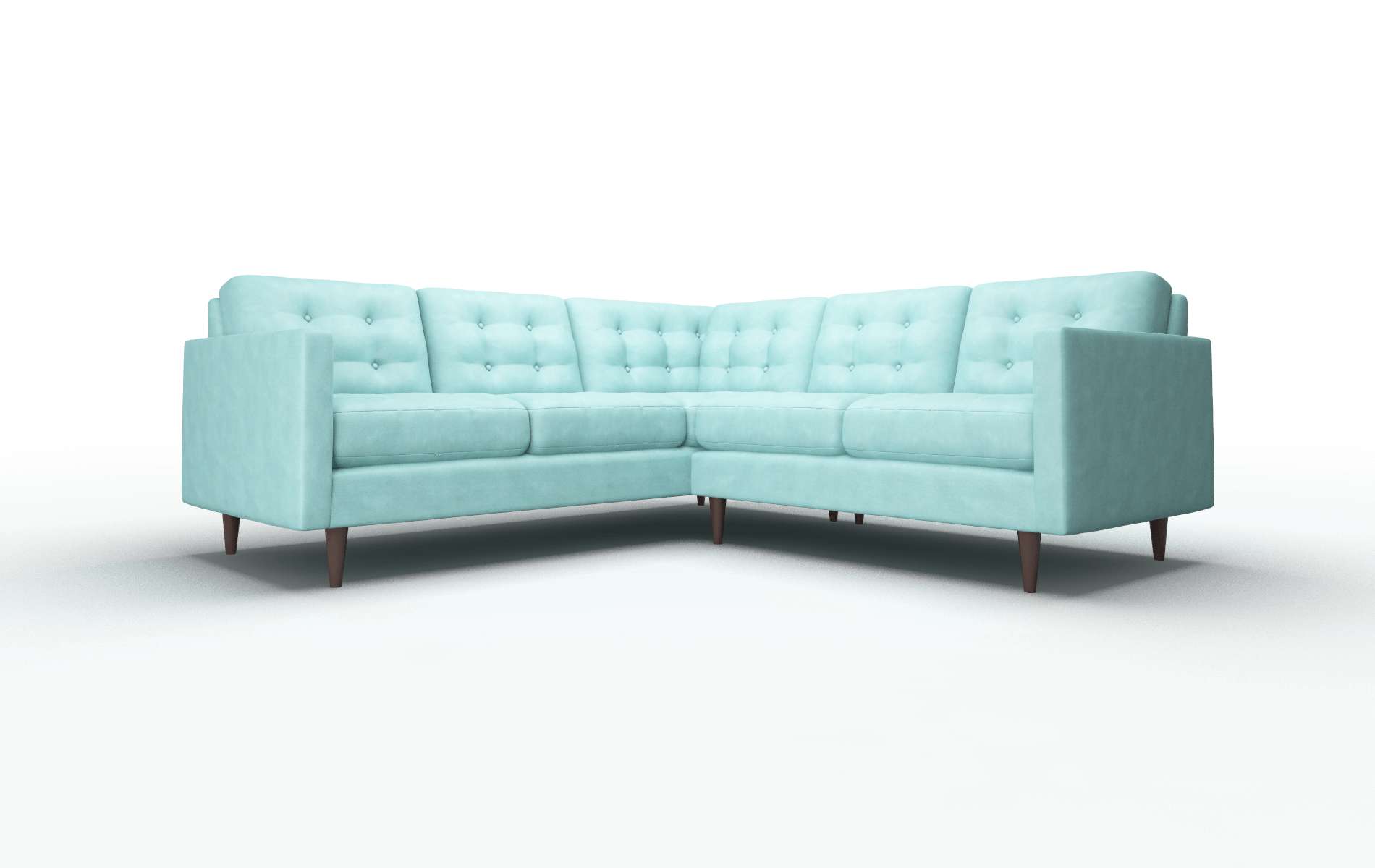 Oslo Curious Turquoise Sectional espresso legs 1