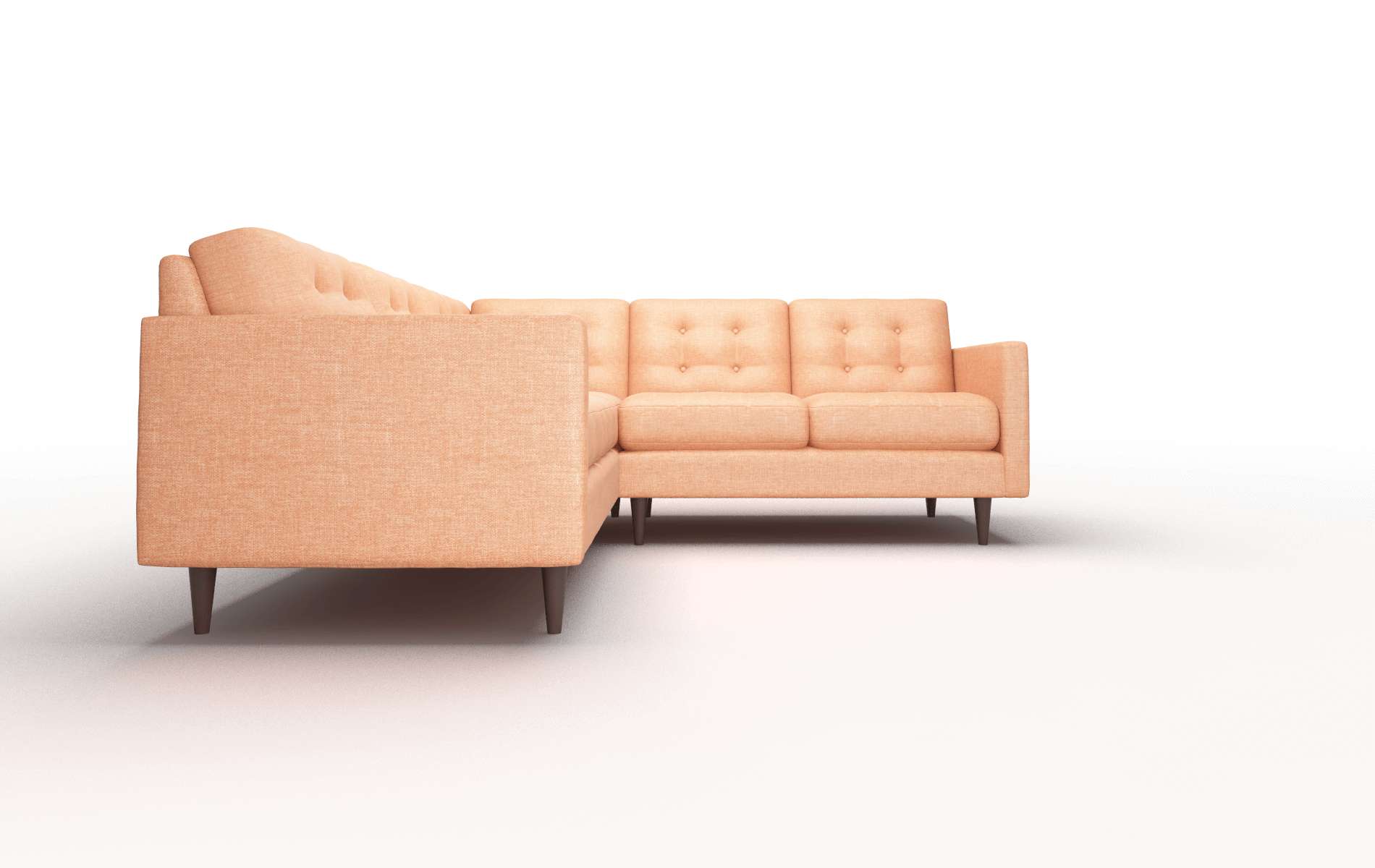 Oslo Hepburn Appricot Sectional espresso legs 2