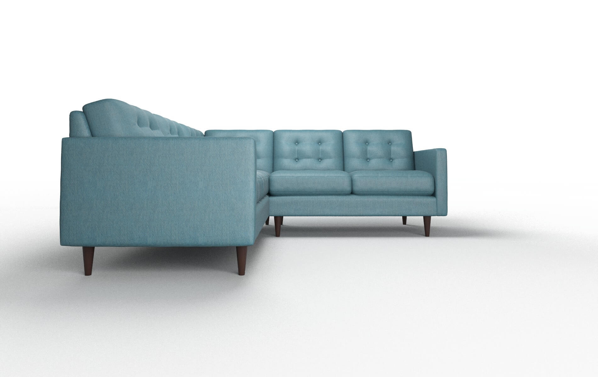Oslo Hepburn Teal Sectional espresso legs 2