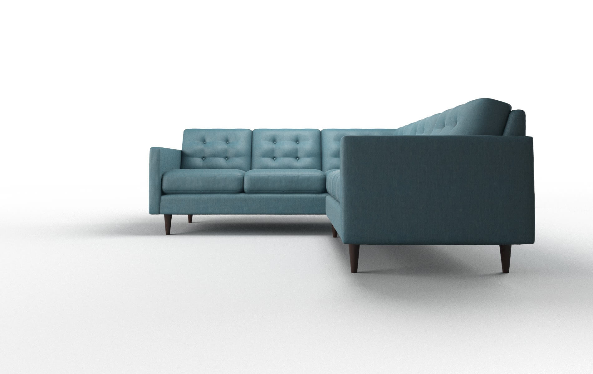 Oslo Hepburn Teal Sectional espresso legs 5