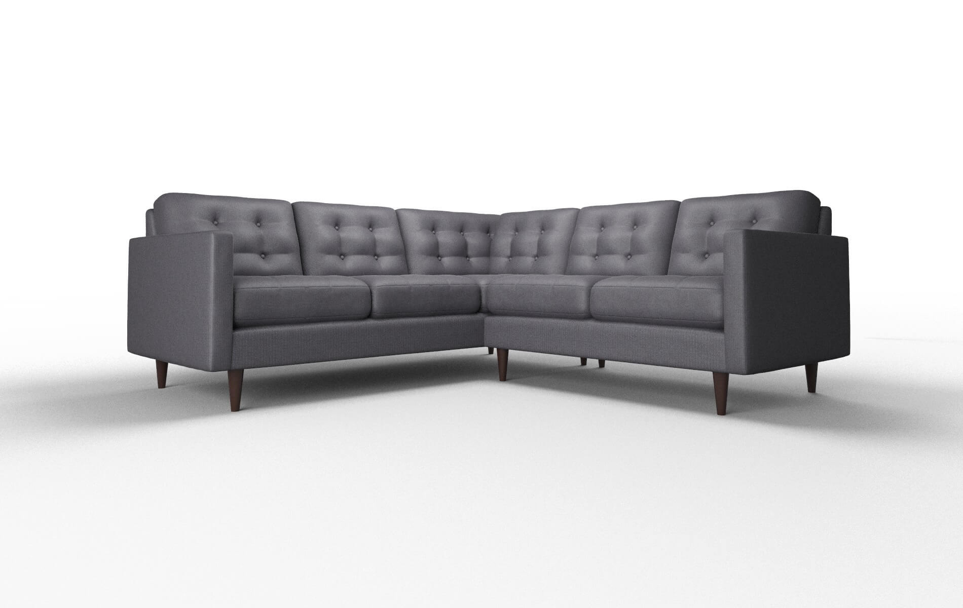 Oslo Parker Charcoal Sectional espresso legs 1
