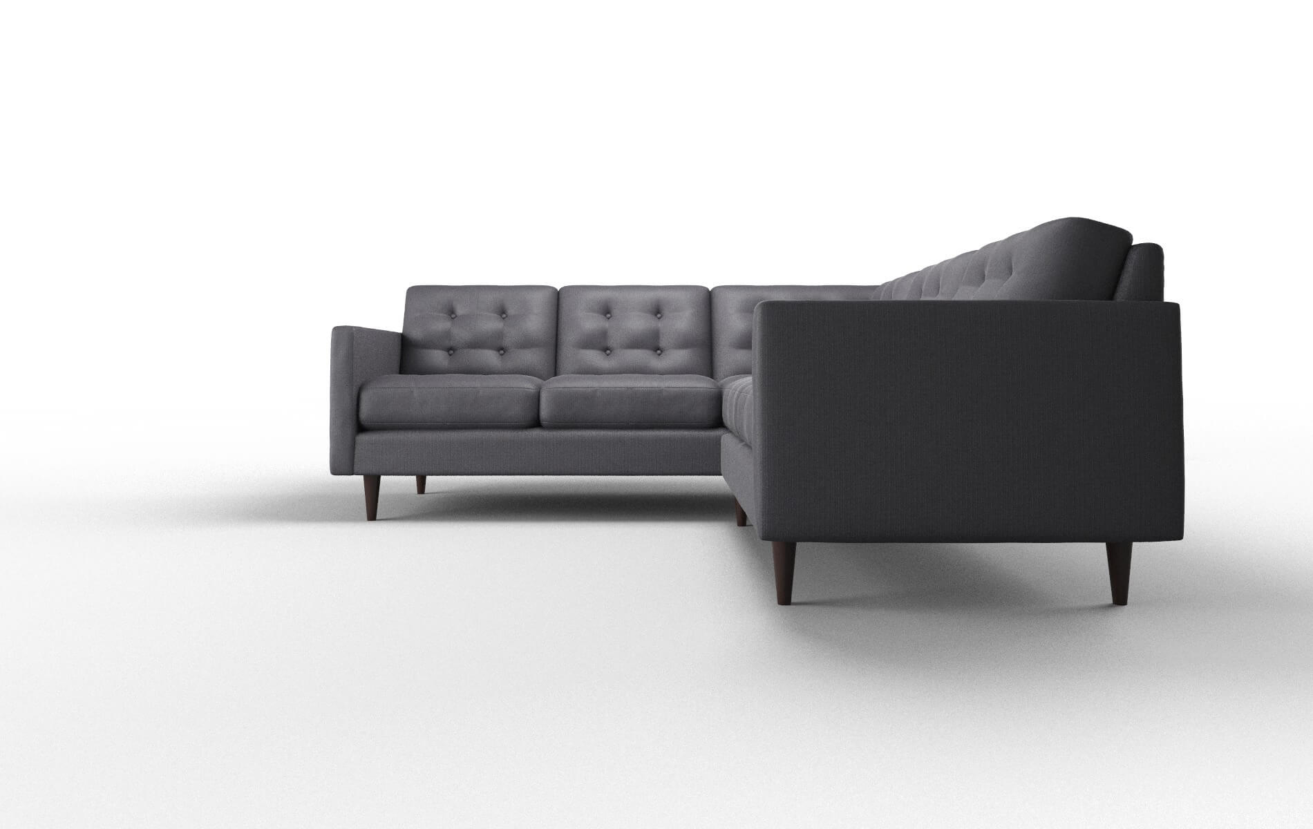 Oslo Parker Charcoal Sectional espresso legs 5