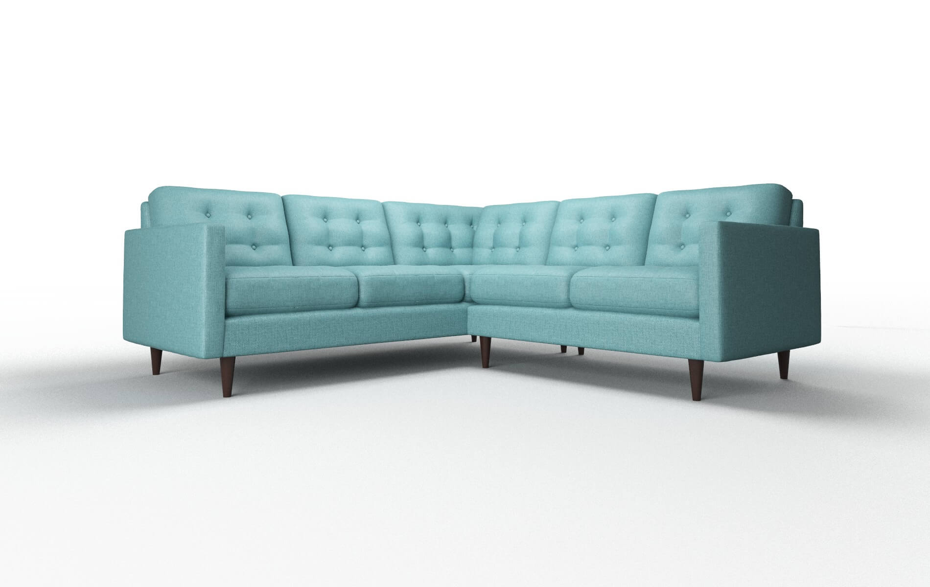 Oslo Parker Turquoise Sectional espresso legs 1
