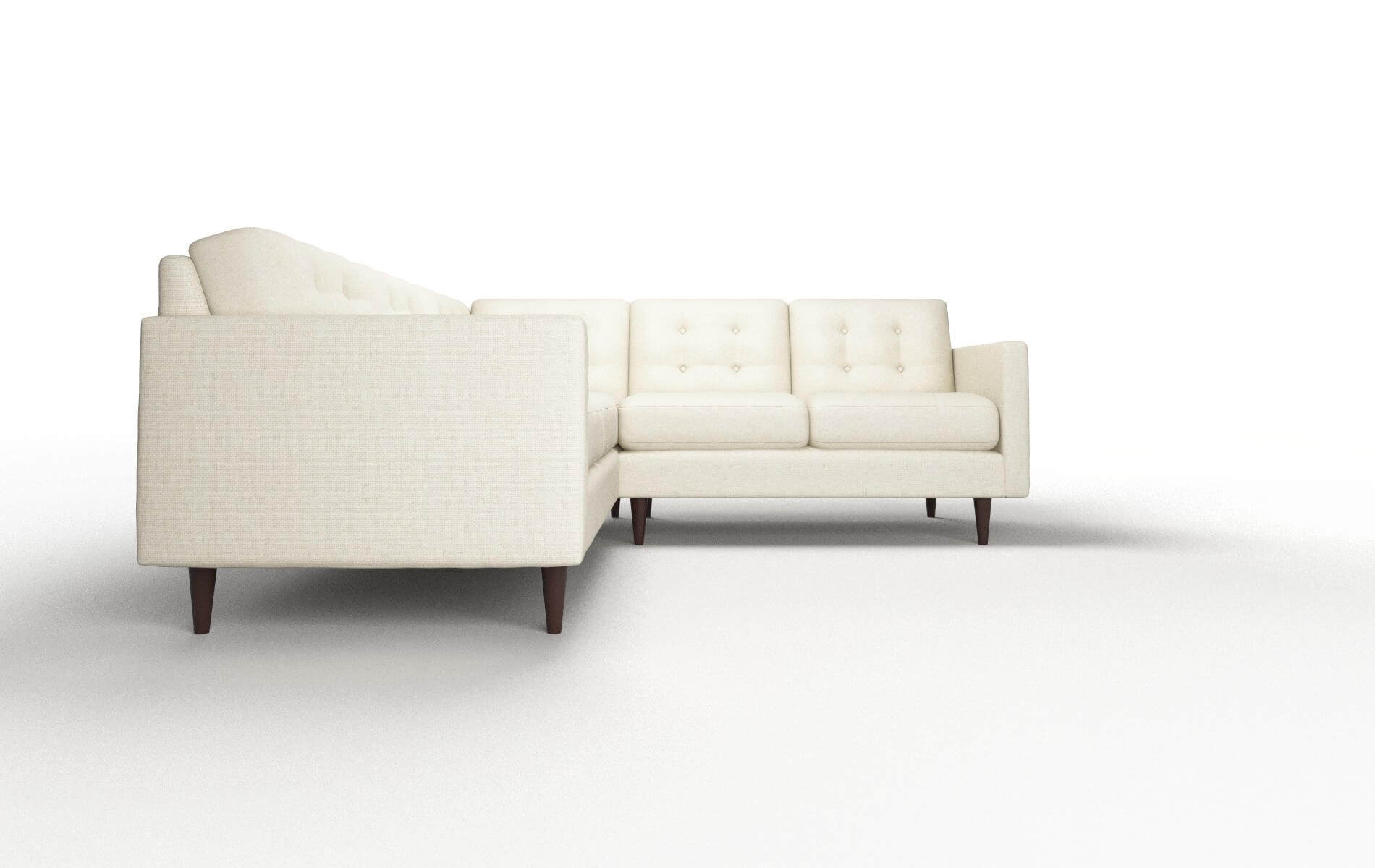 Oslo Phoenix Ivory Sectional espresso legs 2