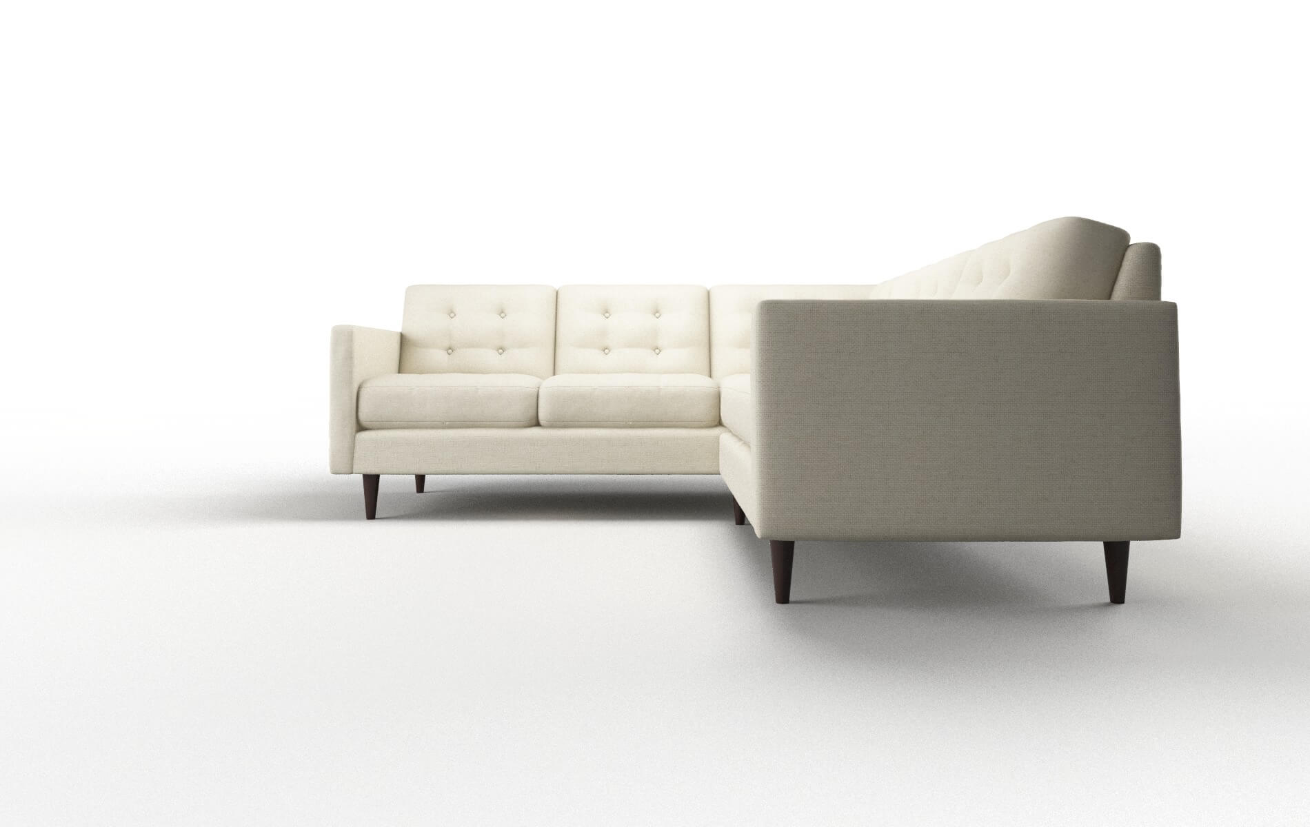 Oslo Phoenix Ivory Sectional espresso legs 5