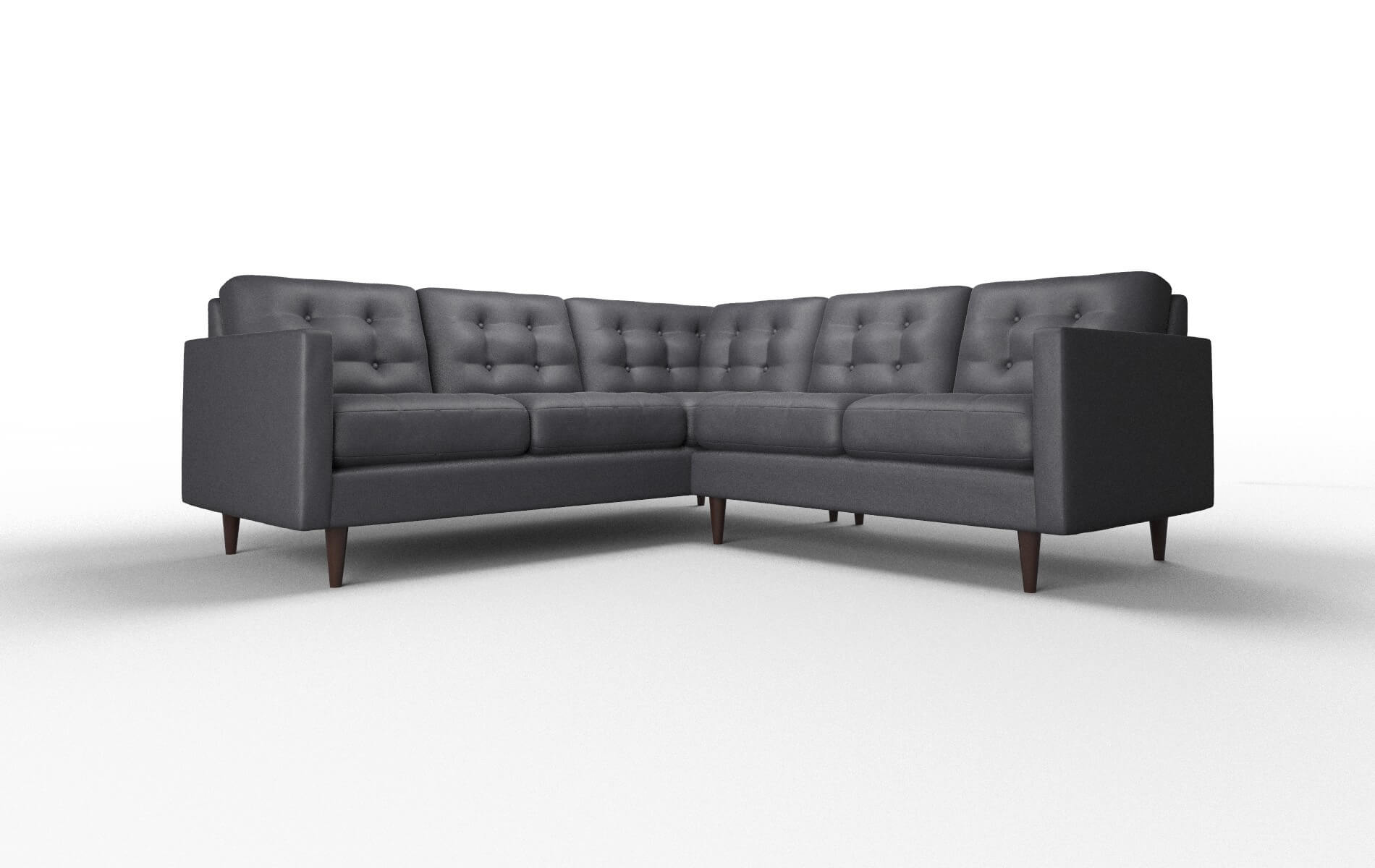 Oslo Redondo Navy Sectional espresso legs 1
