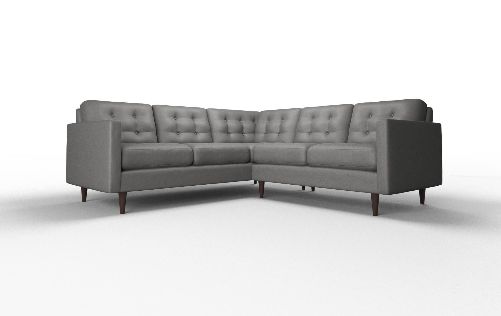 Oslo Rocket Charcoal Sectional espresso legs 1