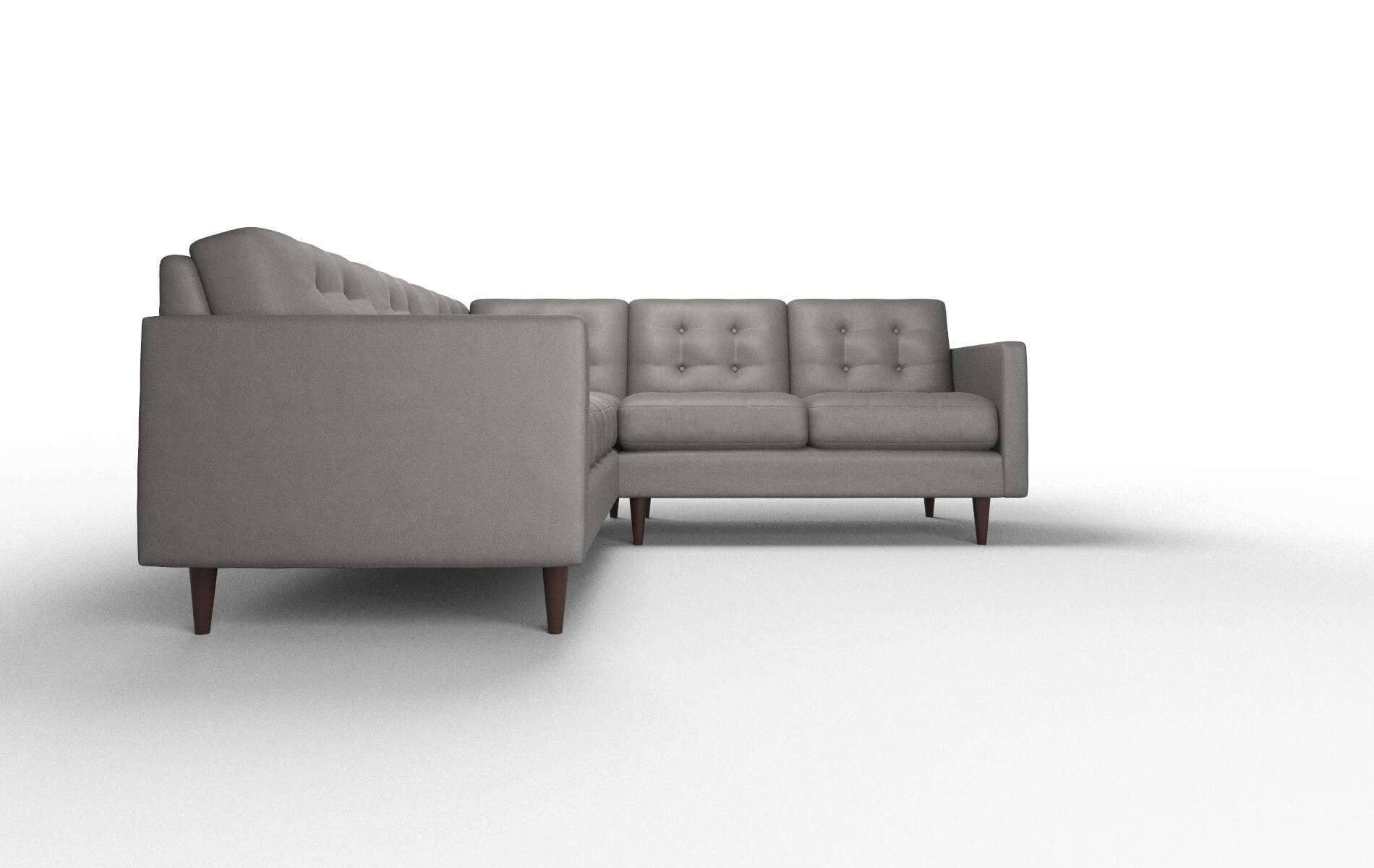 Oslo Rocket Charcoal Sectional espresso legs 2