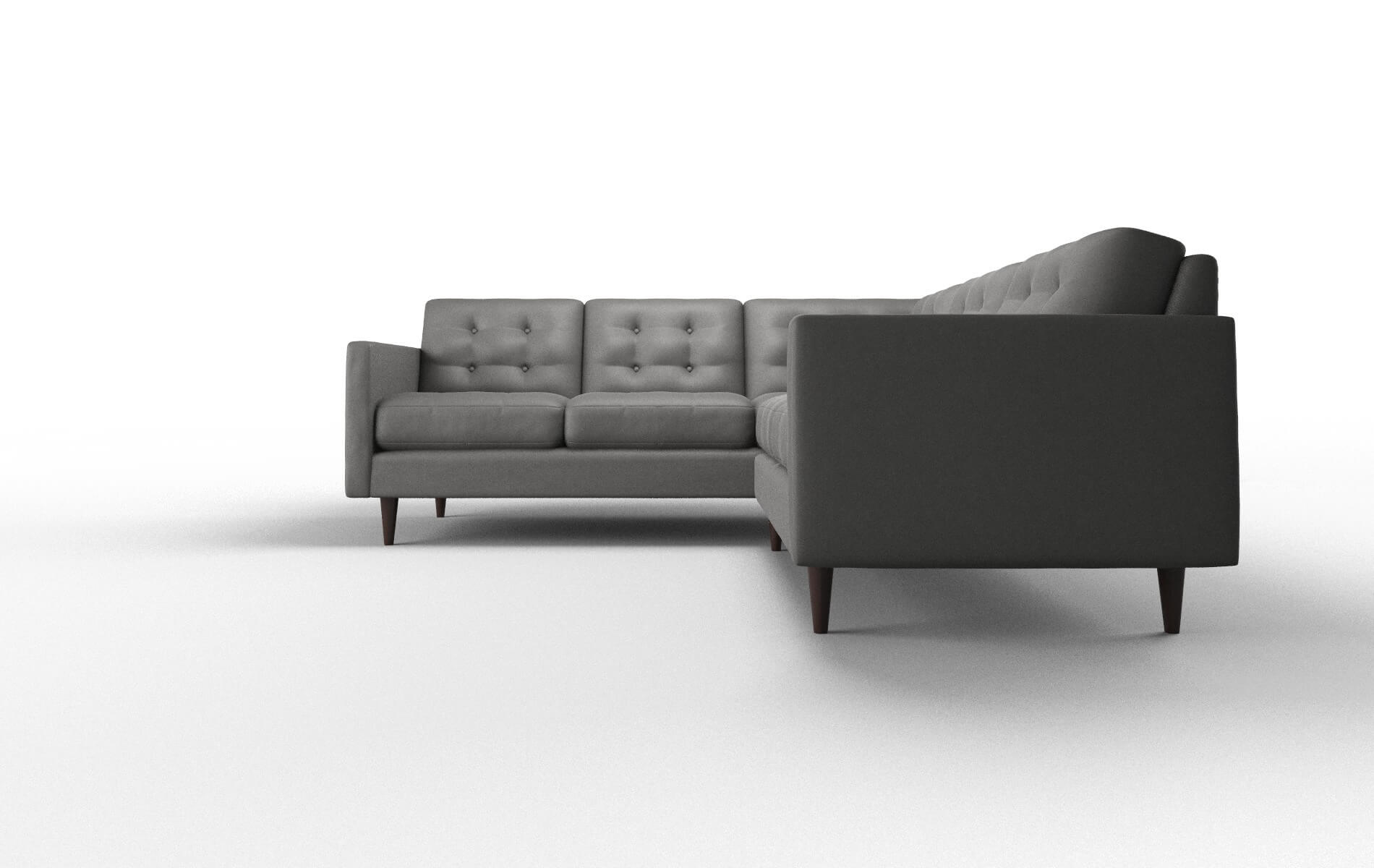 Oslo Rocket Charcoal Sectional espresso legs 5