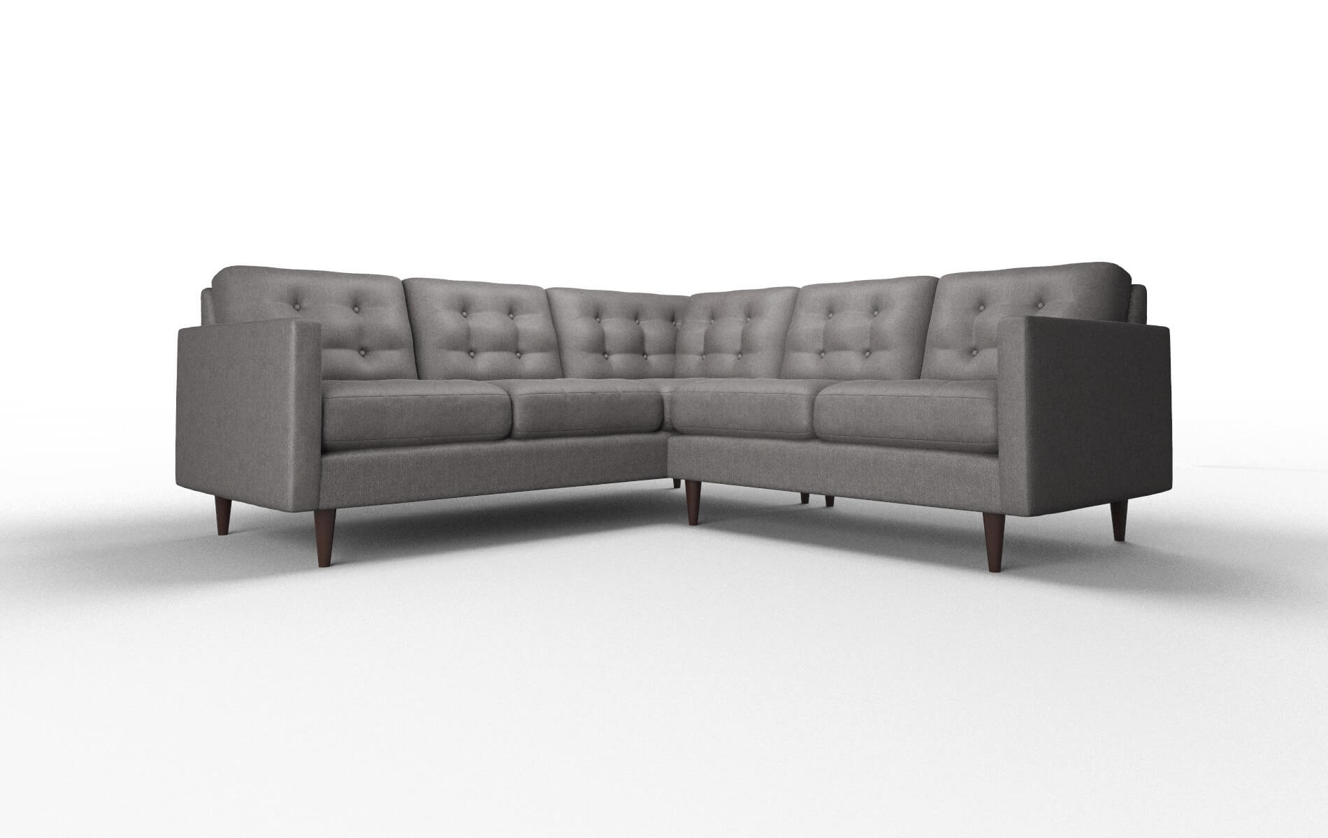 Oslo Sasha Grey Sectional espresso legs