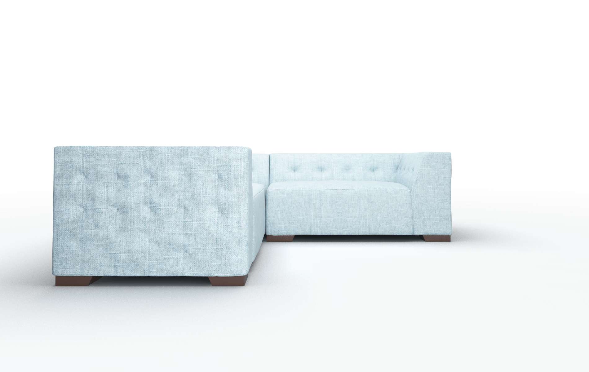 Palermo Atlas Turquoise Sectional espresso legs 2