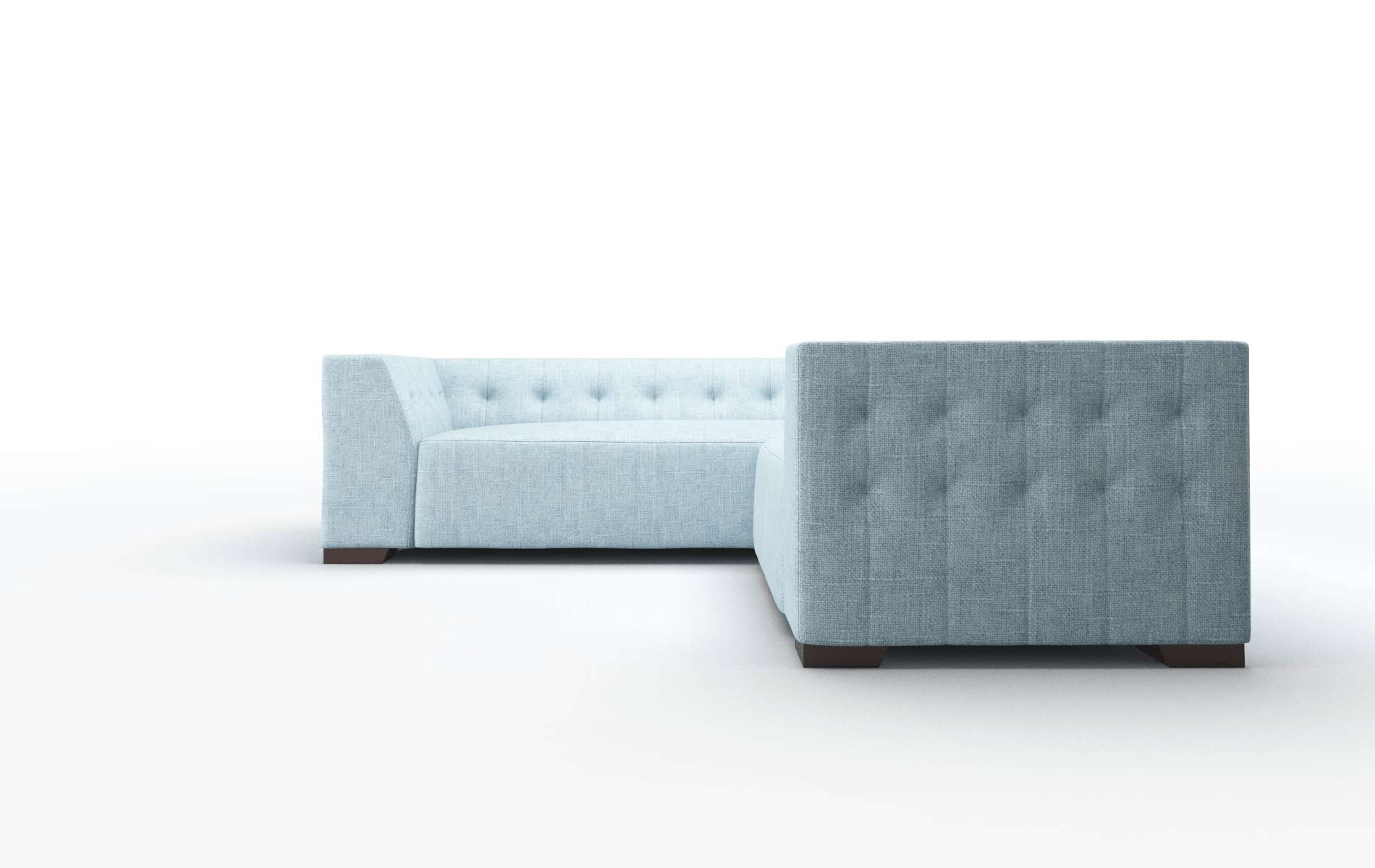 Palermo Atlas Turquoise Sectional espresso legs 5