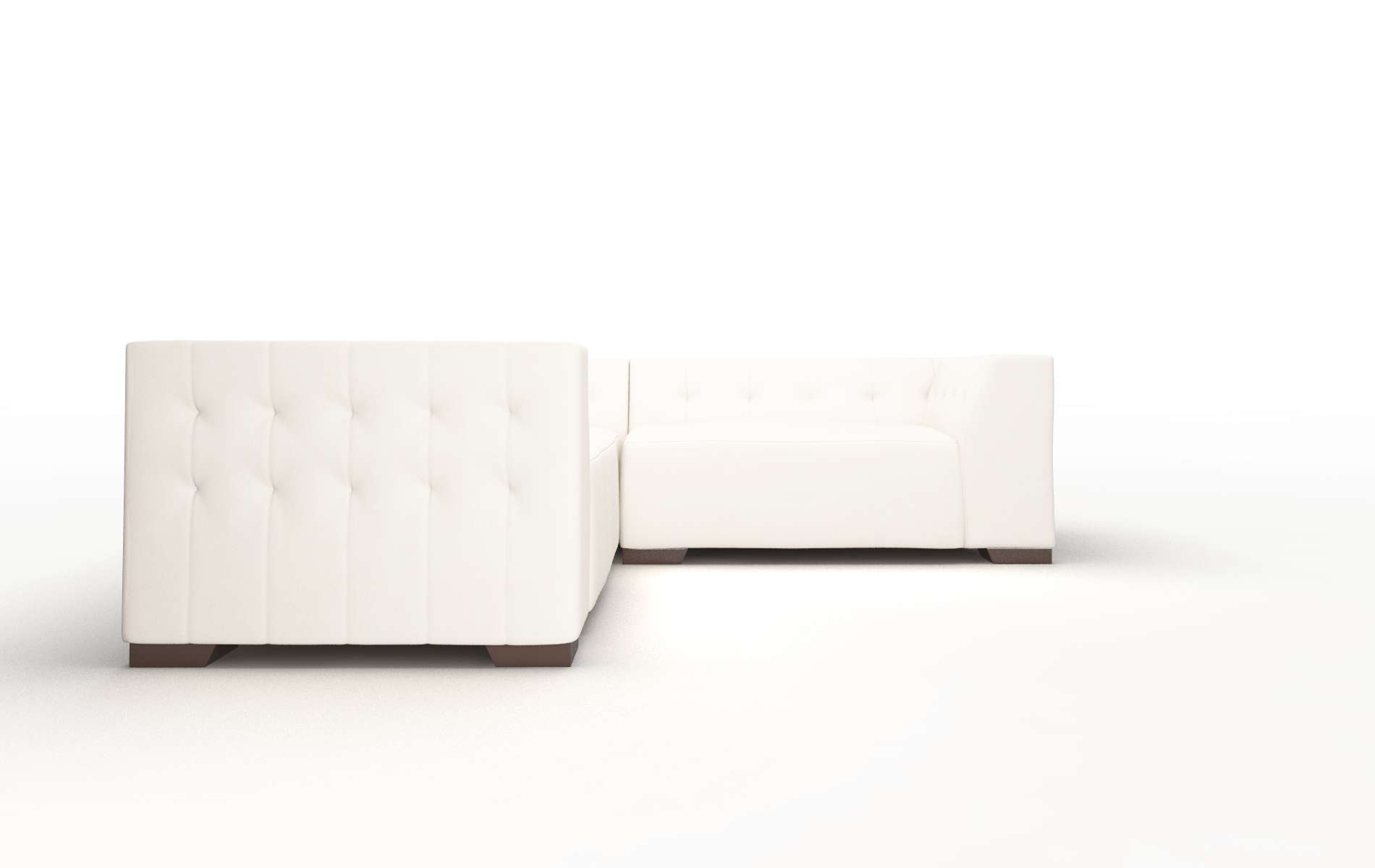 Palermo Blanche Milky Sectional espresso legs 2