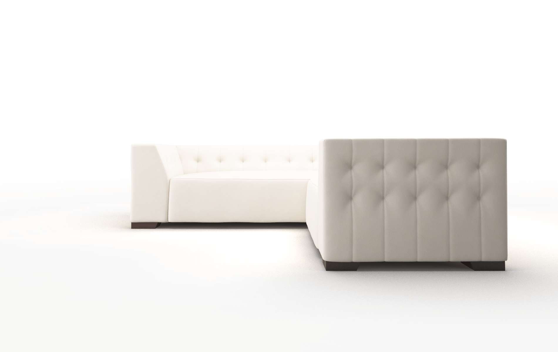 Palermo Blanche Milky Sectional espresso legs 5
