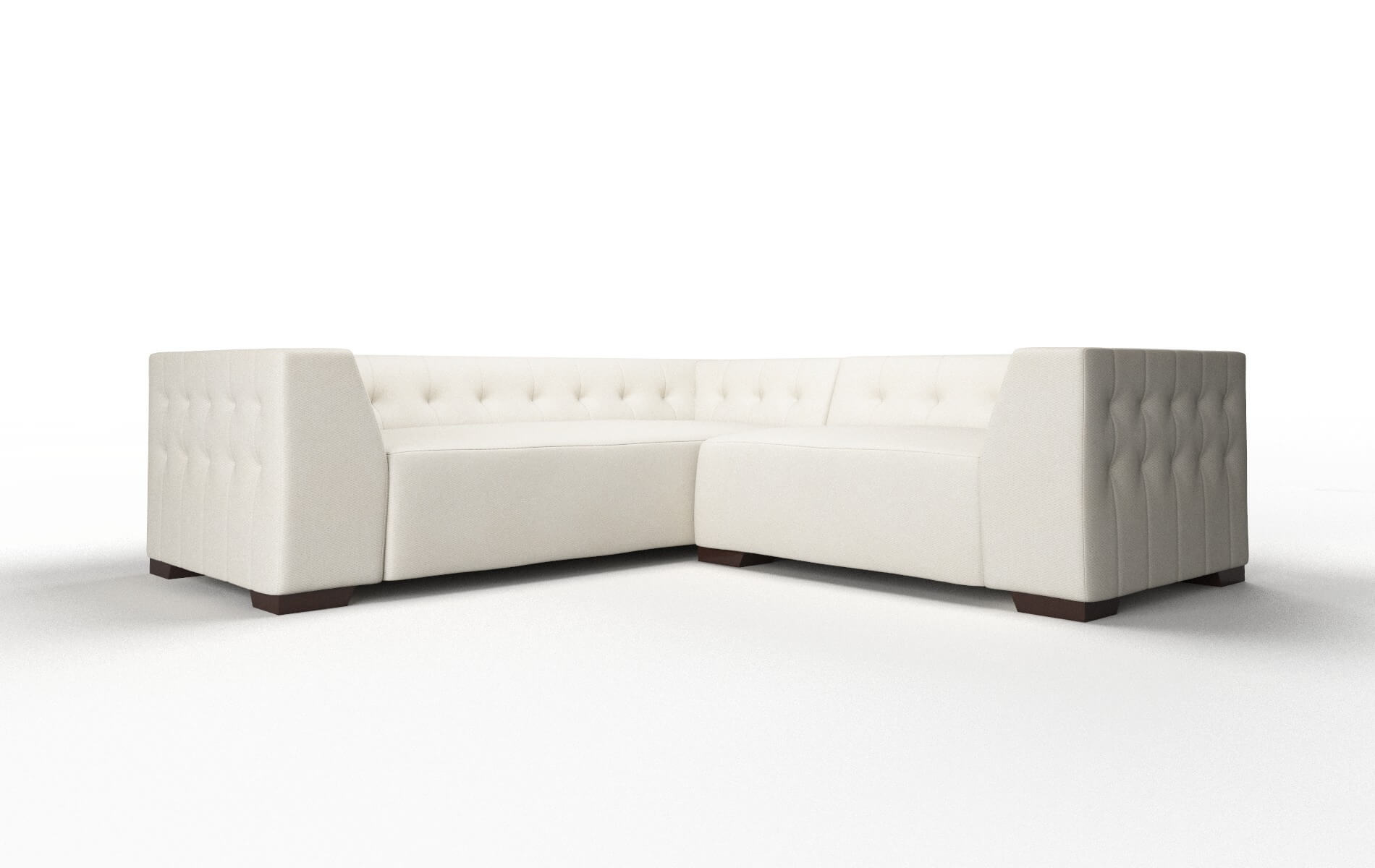 Palermo Bungalow Ivory Sectional espresso legs 1