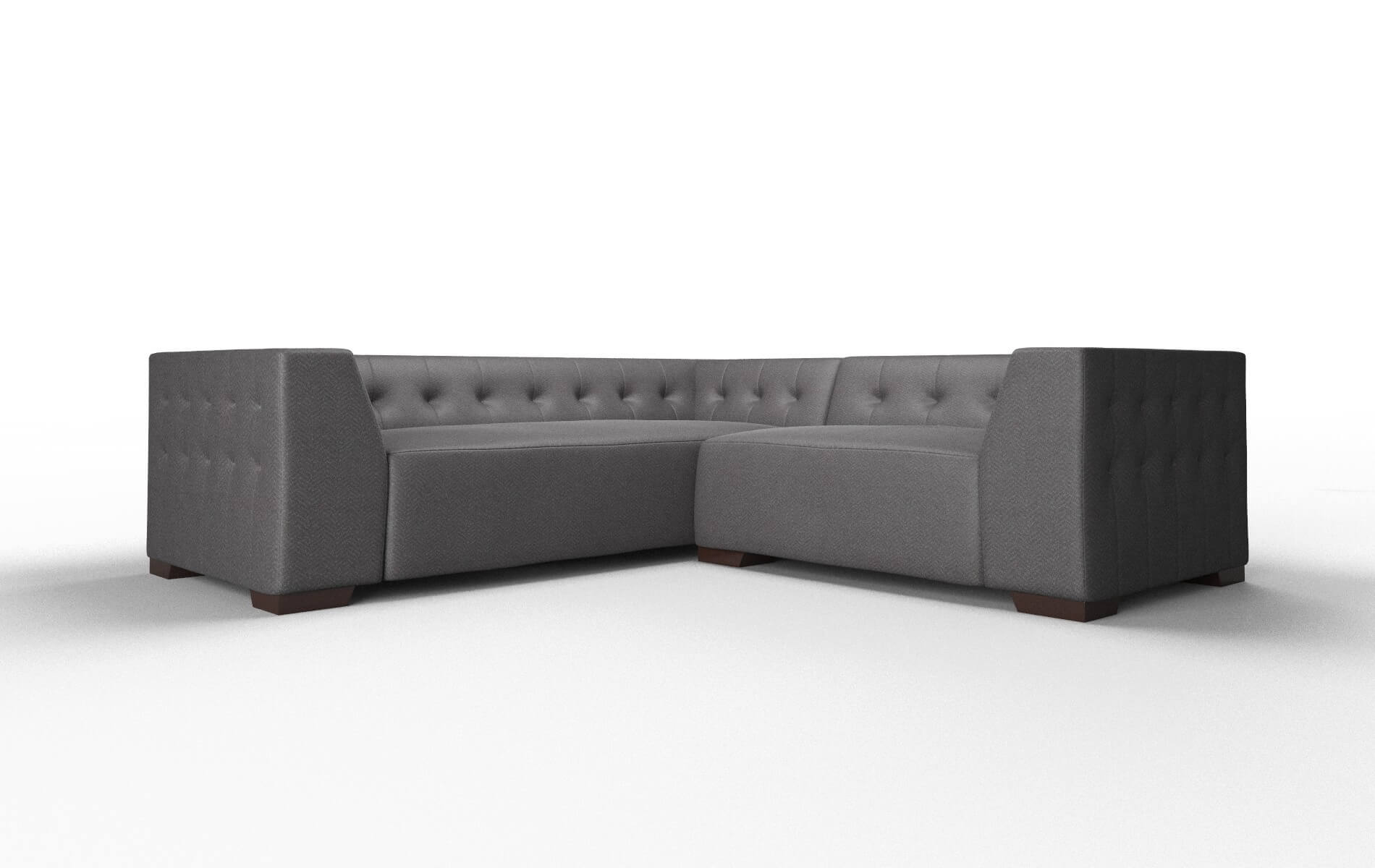 Palermo Catalina Charcoal Sectional espresso legs 1