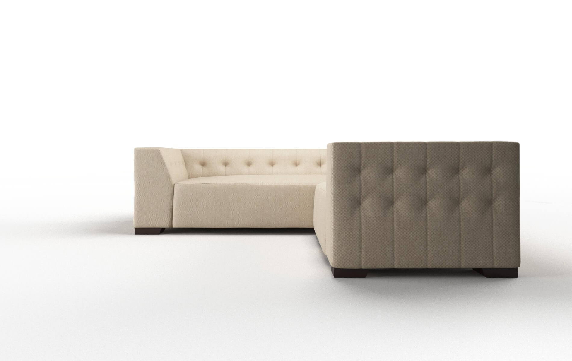 Palermo Cosmo Fawn Sectional espresso legs 5